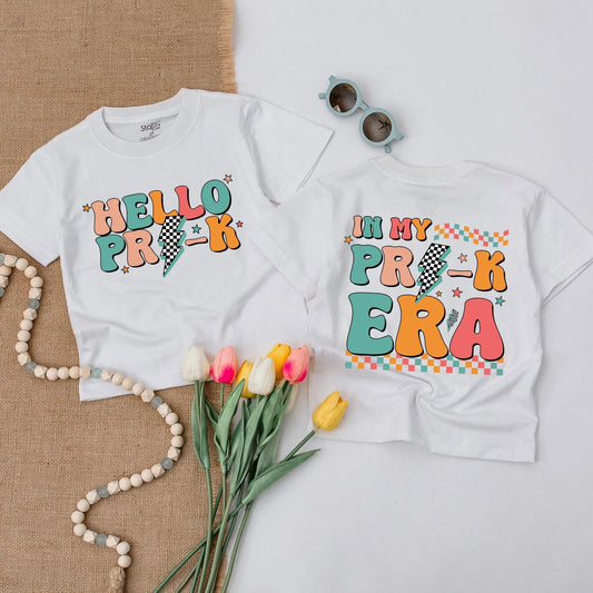 Hello Pre-K Boy Shirt Back to School First Day Preschool Kindergarten Outfit Comfortable Toddler Class Tee Cute School Ready Boy Graphic Gift