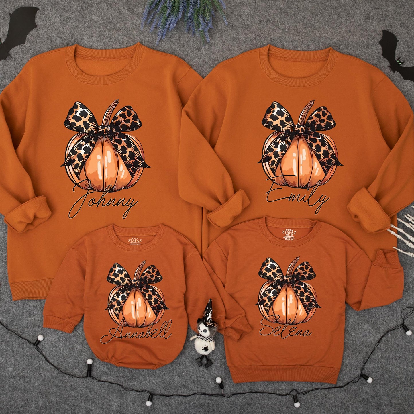 Personalized Leopard Bow Pumpkin Romper, Baby Girl Fall Outfit, Custom Name Thanksgiving Outfit, Cute Toddler Pumpkin Patch Outfit, Autumn Sweatshirt