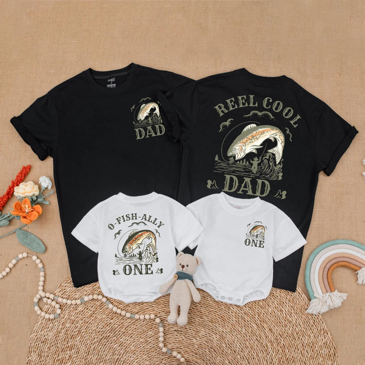 O-Fish-Ally One Matching Family Shirts, Reel Cool Fishing Birthday, First Birthday Boy Outfit, Rustic Vintage Fish Romper, Party Gift 135 chars