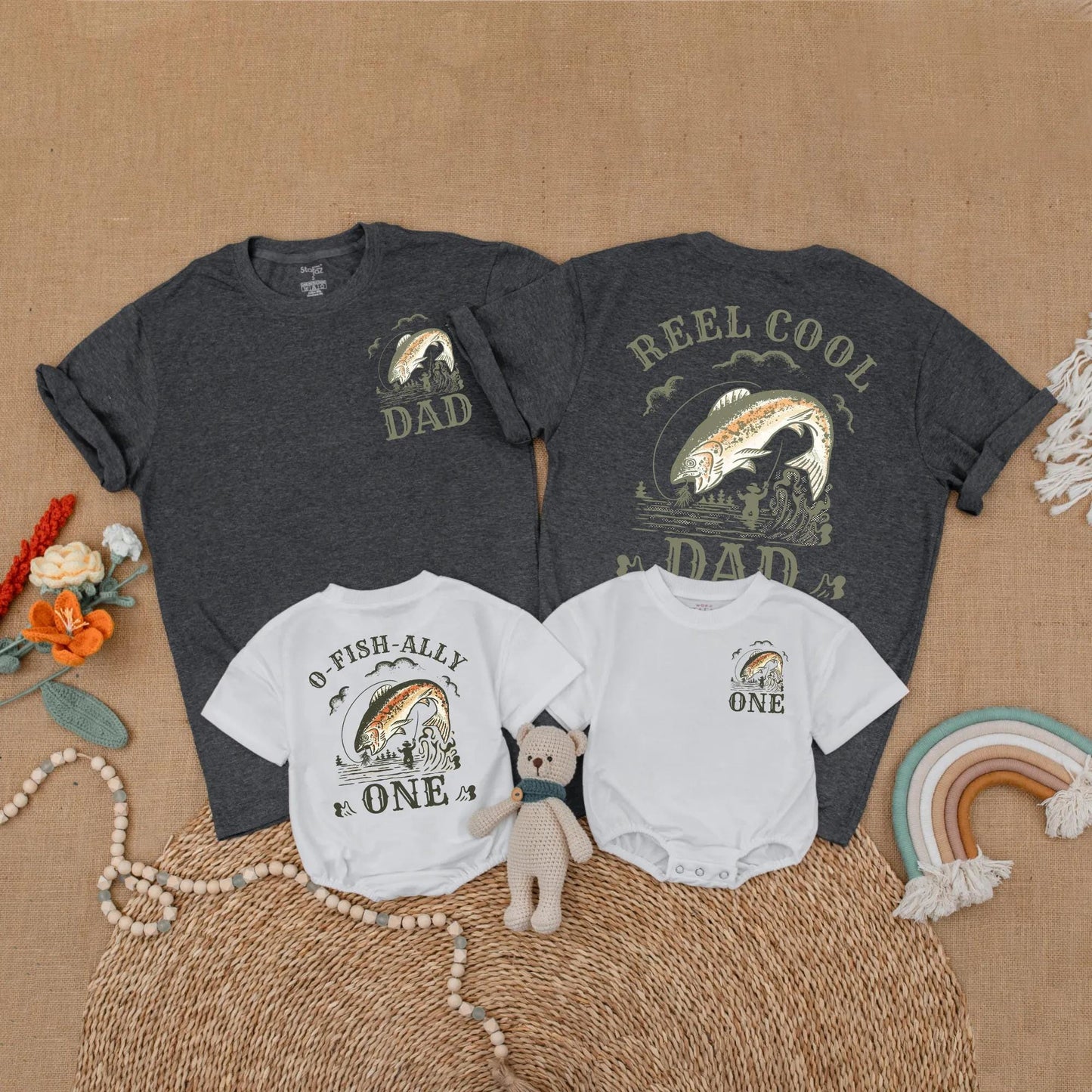 O-Fish-Ally One Matching Family Shirts, Reel Cool Fishing Birthday, First Birthday Boy Outfit, Rustic Vintage Fish Romper, Party Gift 135 chars