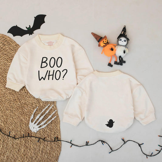 Funny Boo Who Ghost Baby Romper Cute Halloween Outfit for Boys Girls Adorable Spooky Season Gift for Infants Toddlers