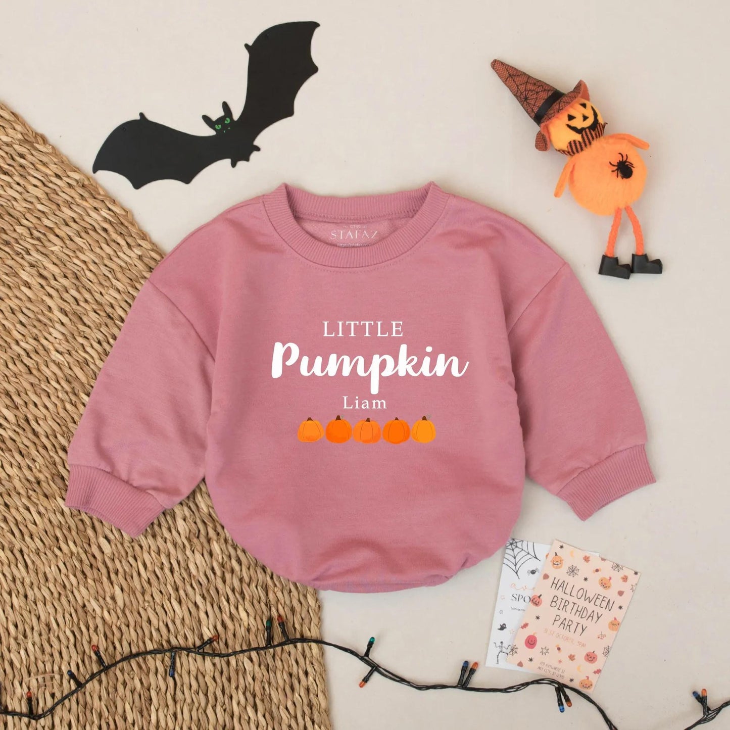 Personalized Little Pumpkin Baby Romper Custom Name Fall Outfit Cute Halloween or Thanksgiving Gift Idea for Baby Boys or Girls
