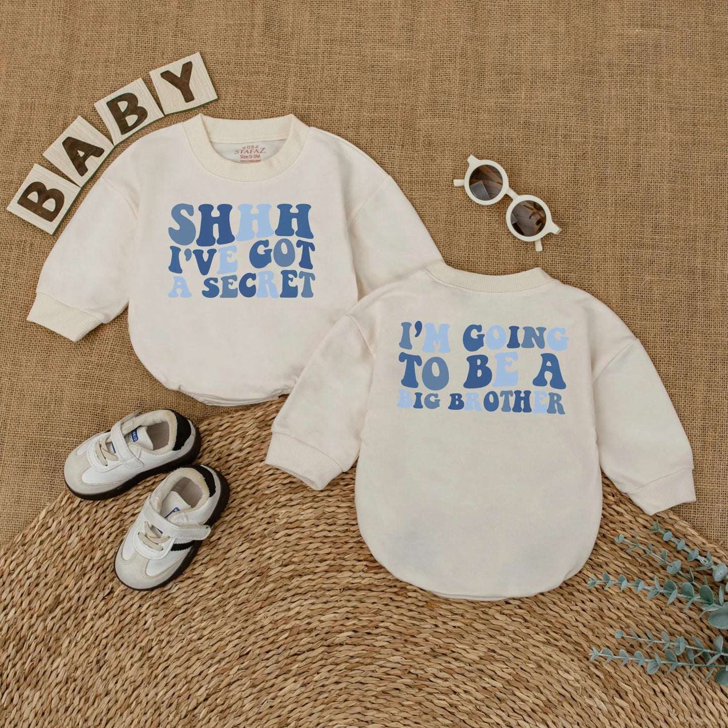 Big Brother Announcement Romper & Shirt Set, Sibling Reveal Outfit for Baby & Toddler Boy, Pregnancy Announcement Gift