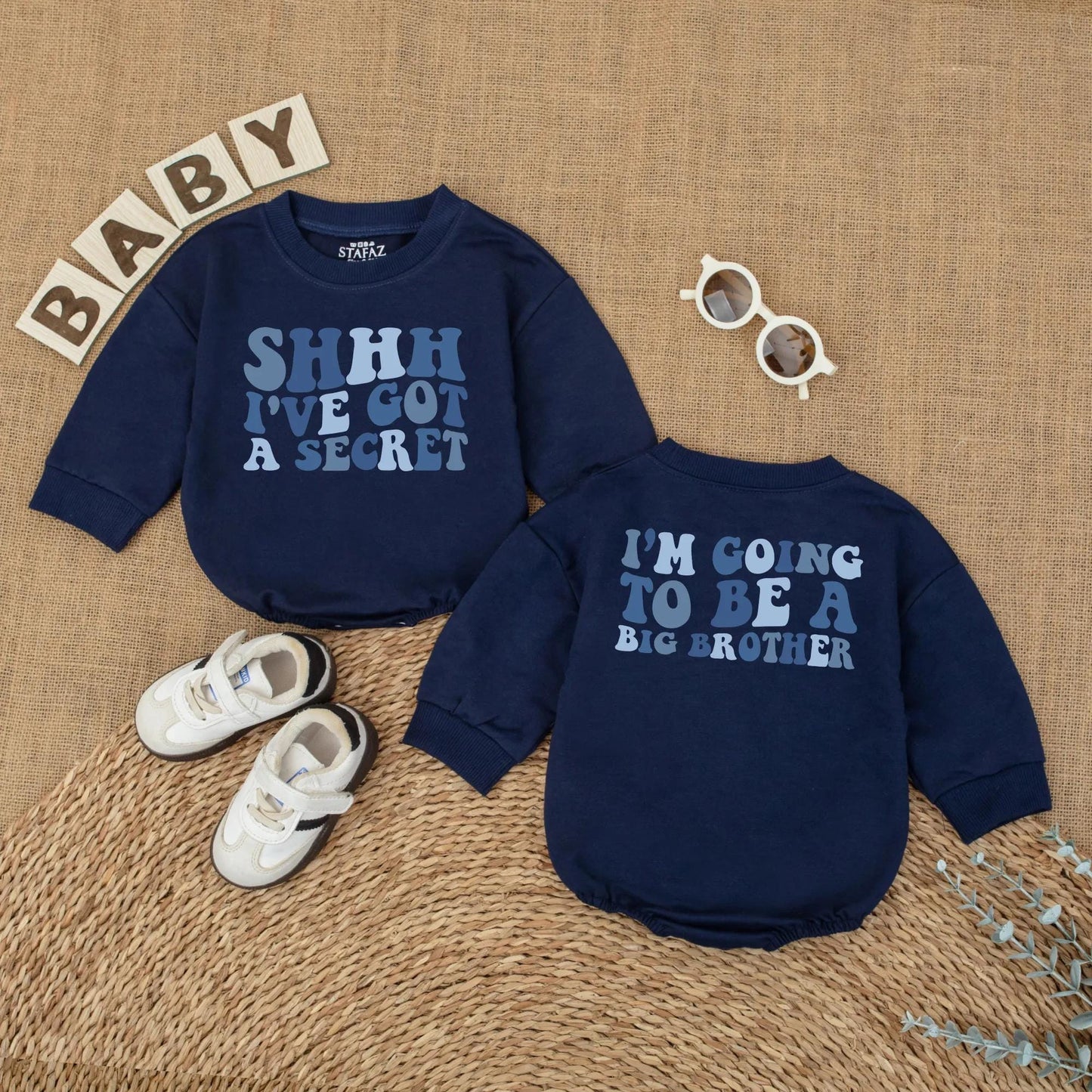 Big Brother Announcement Romper & Shirt Set, Sibling Reveal Outfit for Baby & Toddler Boy, Pregnancy Announcement Gift