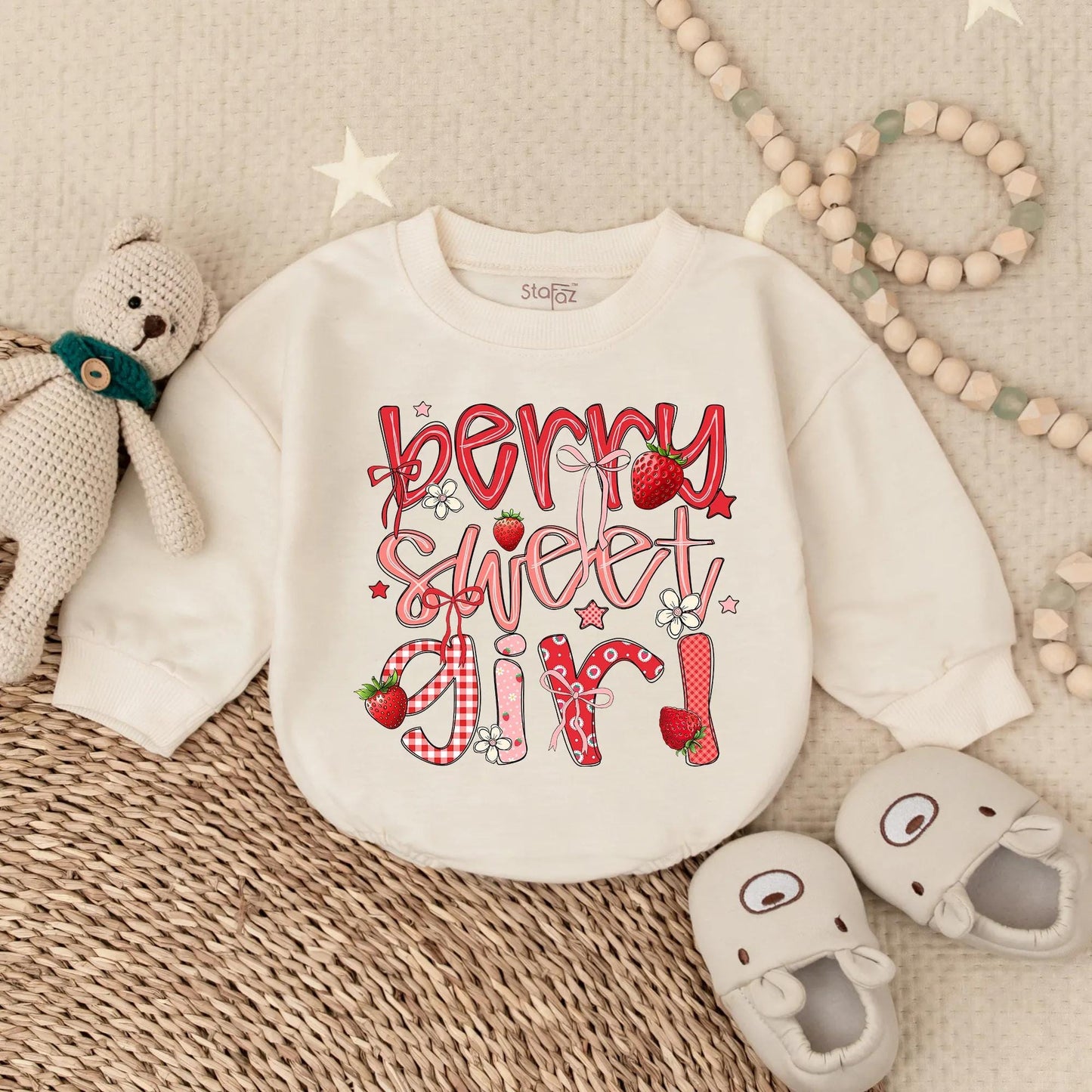 Berry Sweet Floral Bubble Romper Baby Girl Summer Outfit Newborn Coming Home Toddler Flower Strawberry Clothes 1st Birthday Gift