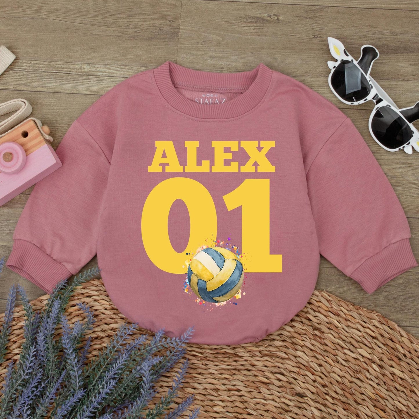 ALEX 01 Sport Romper Baby Bodysuit, Football Soccer Baseball Outfit, Custom Name Gameday Clothes, Personalized Baby Boy Girl Clothes 137