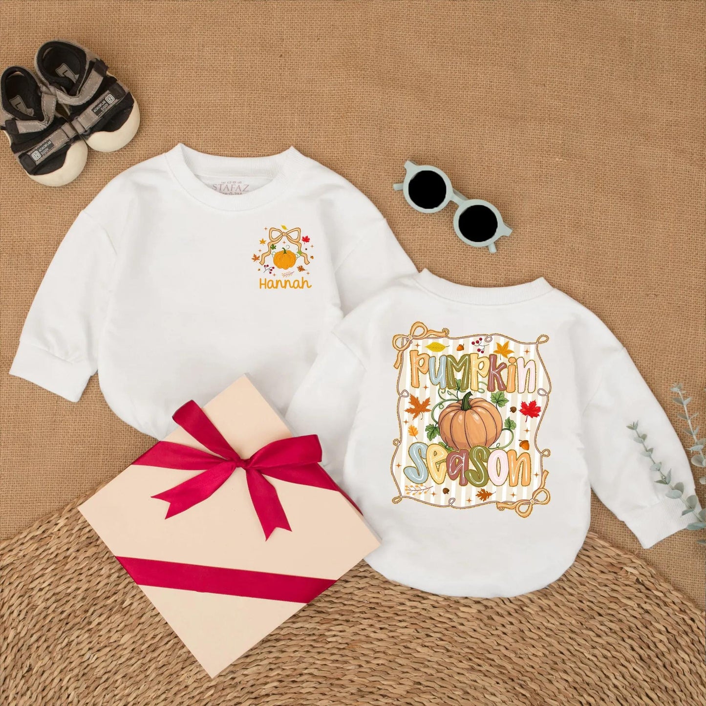 Personalized Pumpkin Season Bubble Romper Cute Fall Baby Girl Bodysuit Sweet Thanksgiving Outfit Little Pumpkin Patch Gift