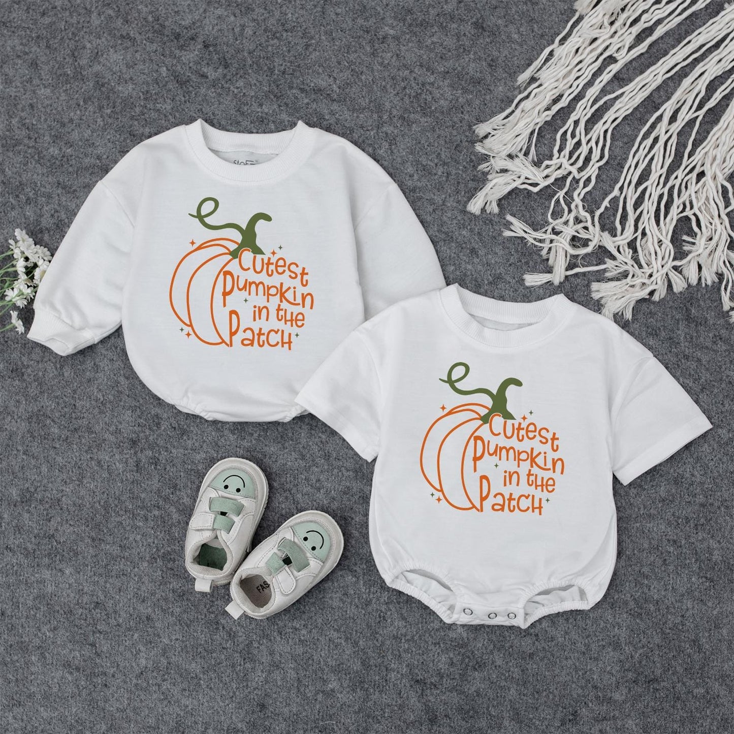 Cutest Pumpkin in the Patch Baby Romper Cute Fall Baby Clothes Thanksgiving Newborn Toddler First Halloween Costume Outfit