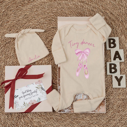 Personalized Tiny Dancer Baby Bodysuit with Pink Ballet Shoes Cute Newborn Outfit for Baby Girls Ideal Gift for Ballerina Moms 138 Chars