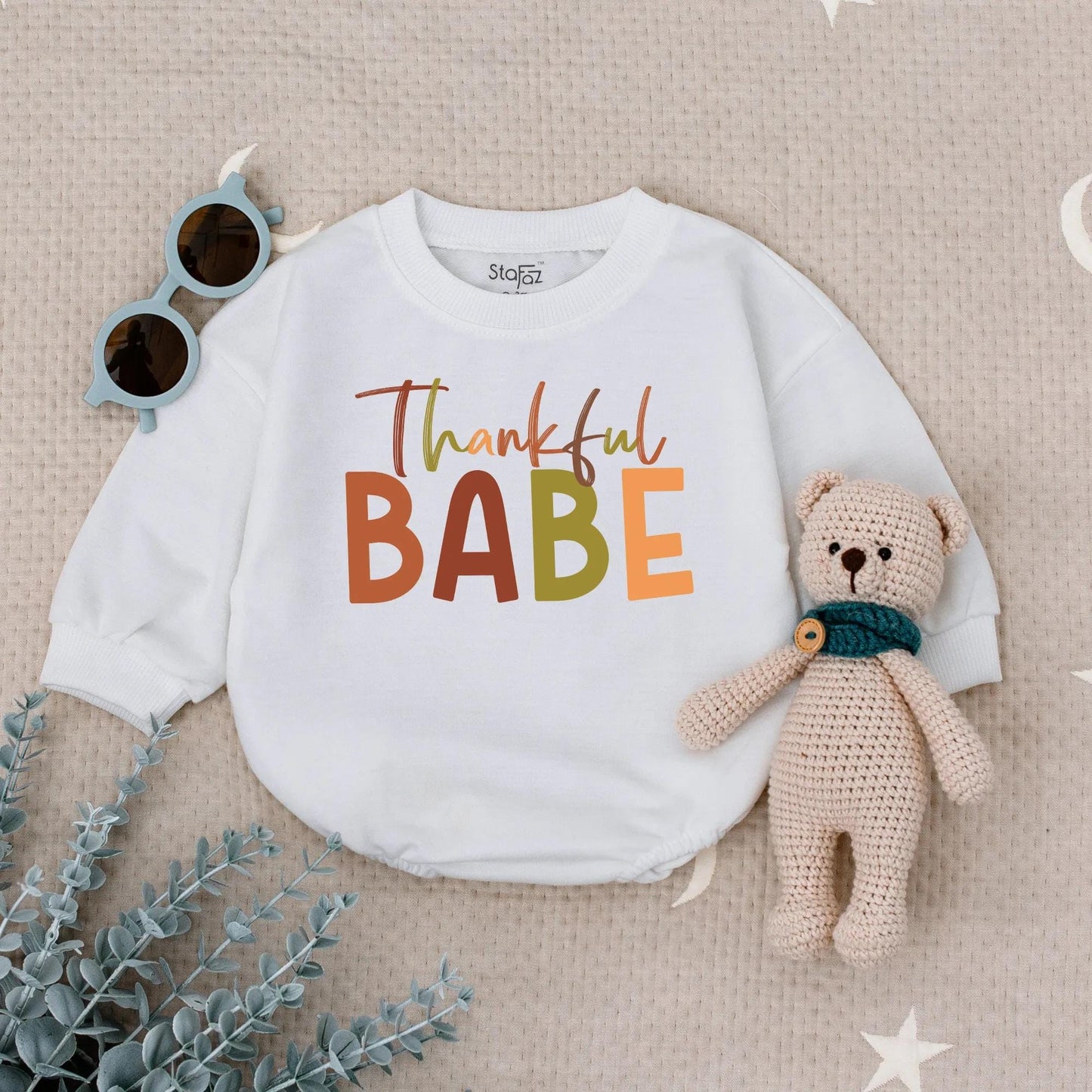 Thankful Mama Mini Babe Fall Sweatshirt Set, Thanksgiving Mommy and Me Outfit, Family Matching Sweaters, Orange Green Autumn Family Look 138 chr
