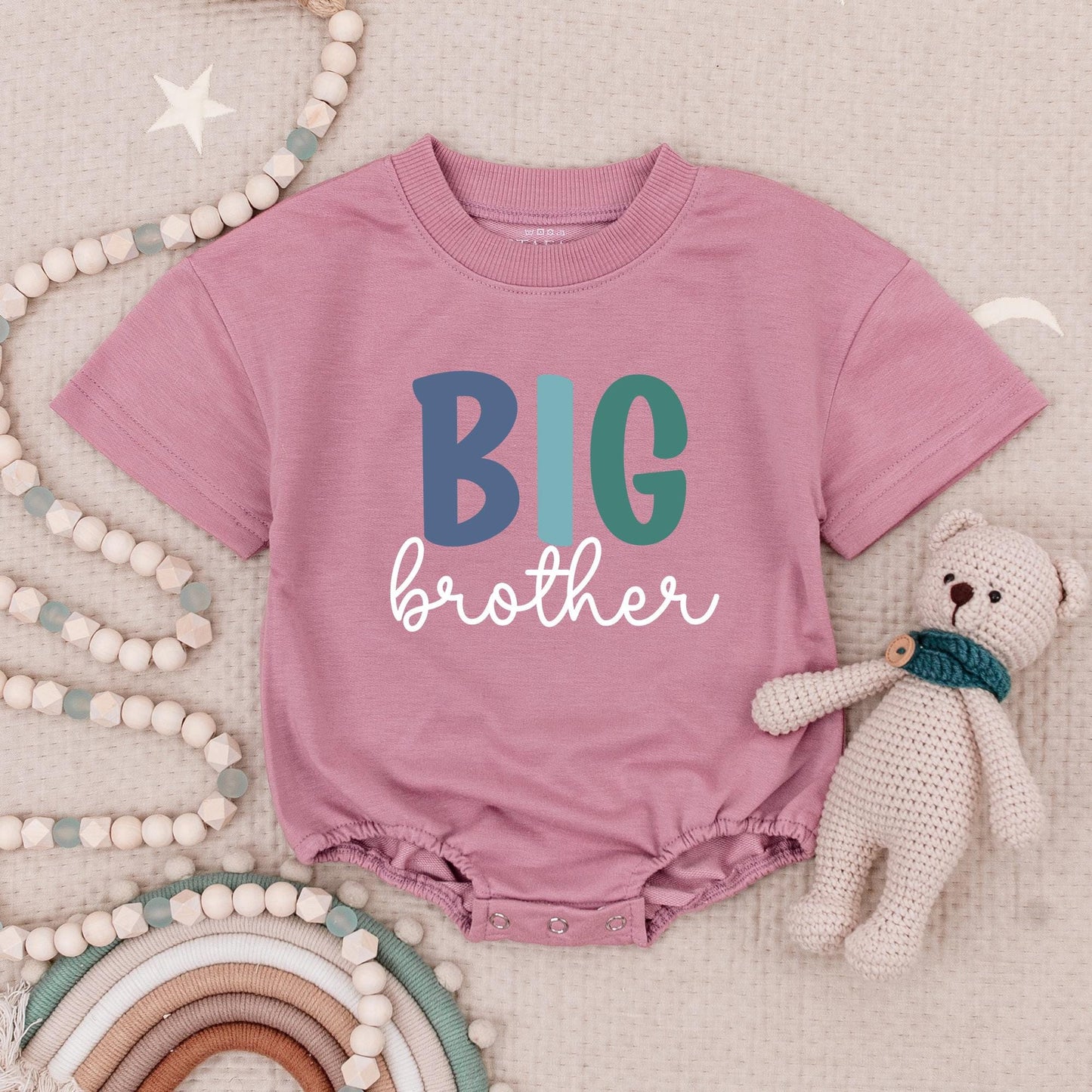 Big Brother Little Brother Matching Romper Set - Cute Sibling Outfit with Playful Font Baby Shower Gift Idea Comfy Family Apparel 132 chars