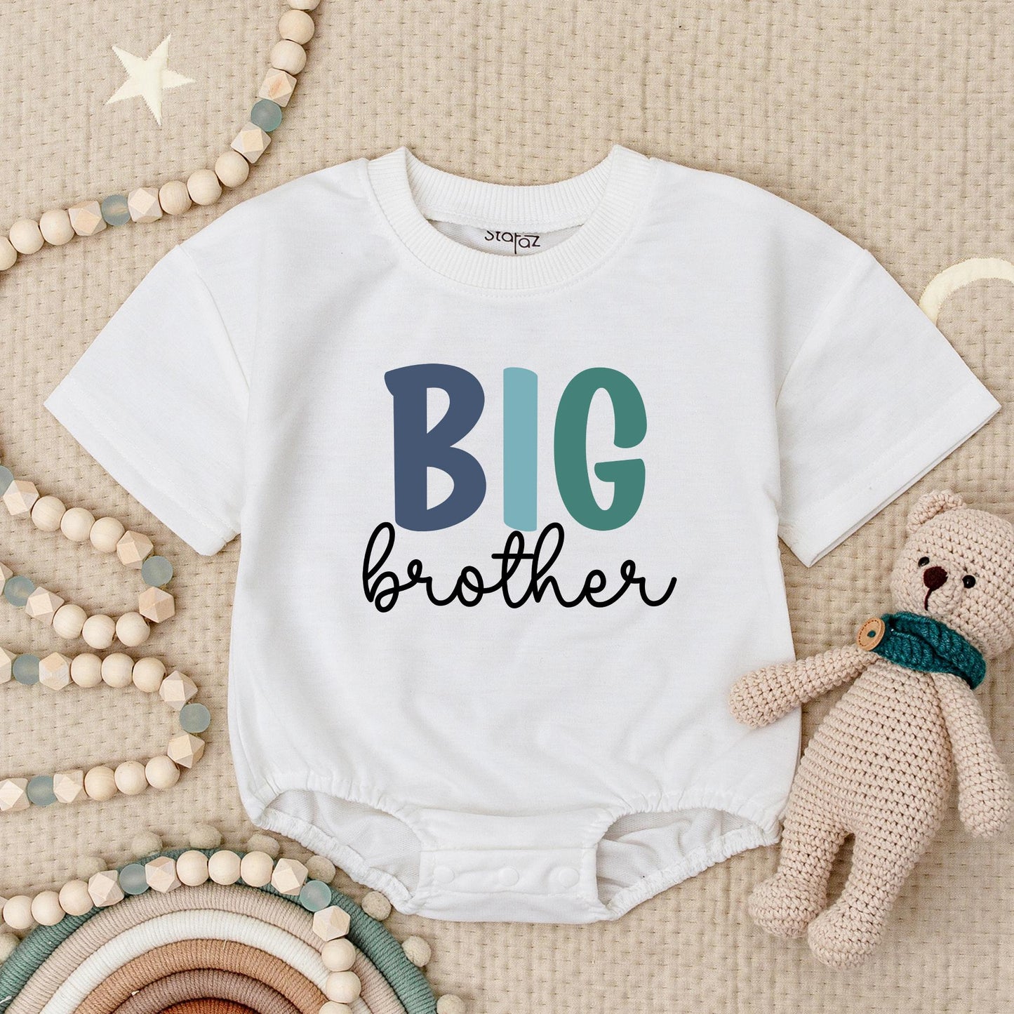 Big Brother Little Brother Matching Romper Set - Cute Sibling Outfit with Playful Font Baby Shower Gift Idea Comfy Family Apparel 132 chars