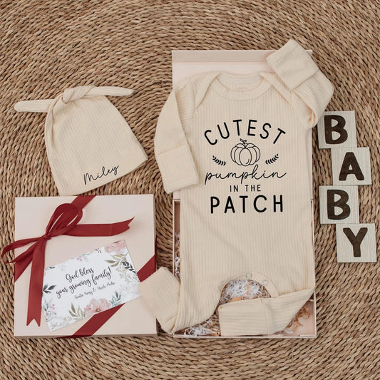 Cutest Pumpkin in the Patch Baby Bodysuit Sweet Fall Newborn Outfit First Thanksgiving Romper Cute Pumpkin Baby Shower Gift Idea