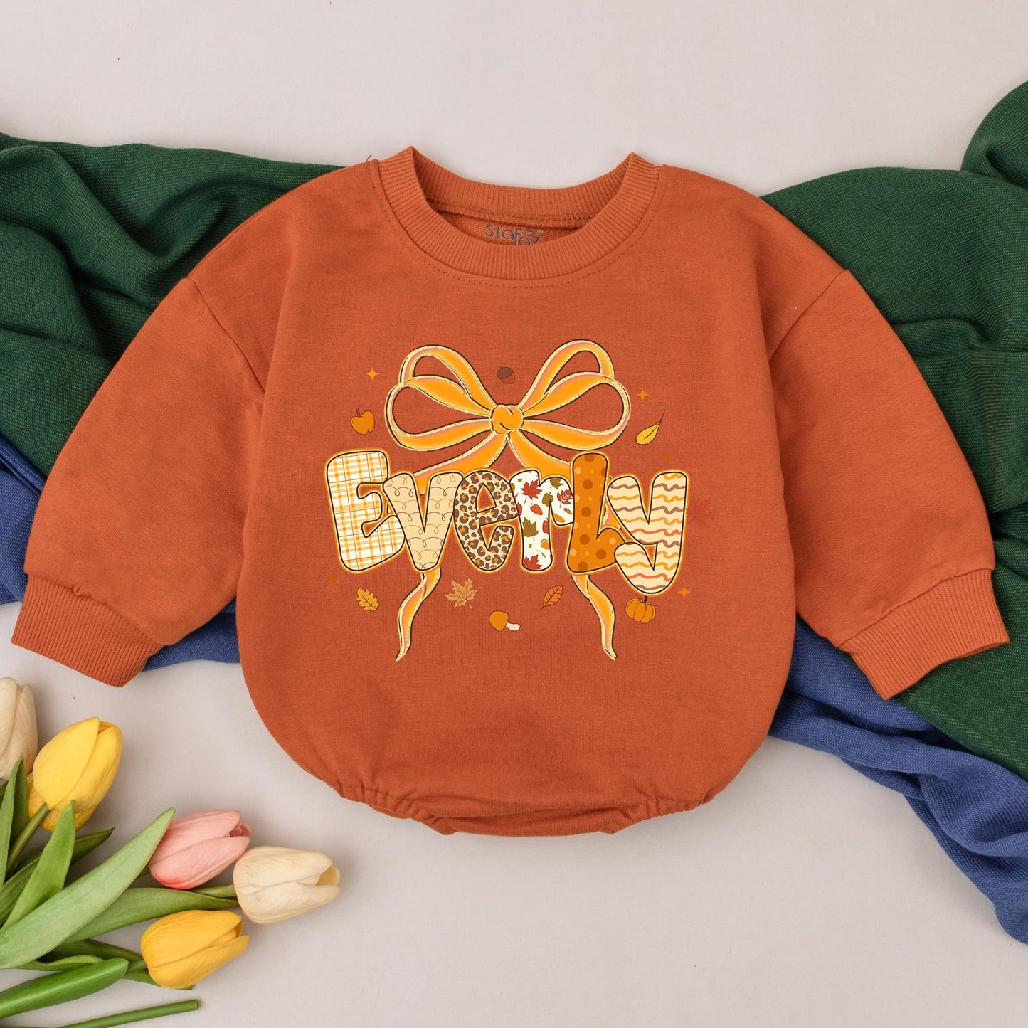 Personalized Thankful Pumpkin Romper Baby Girl Fall Autumn Custom Name Bodysuit First Thanksgiving Gift Outfit