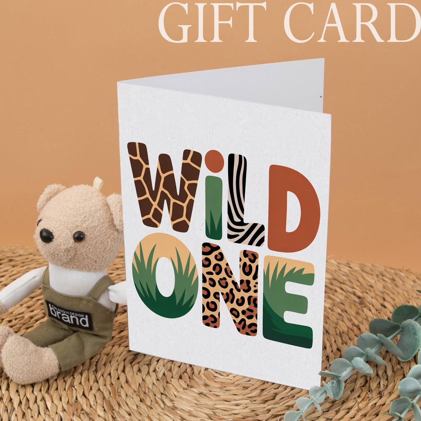Custom Wild One Safari Birthday Outfit Baby Boy "SELENA" Giraffe Print First Birthday Bash Celebration Gift