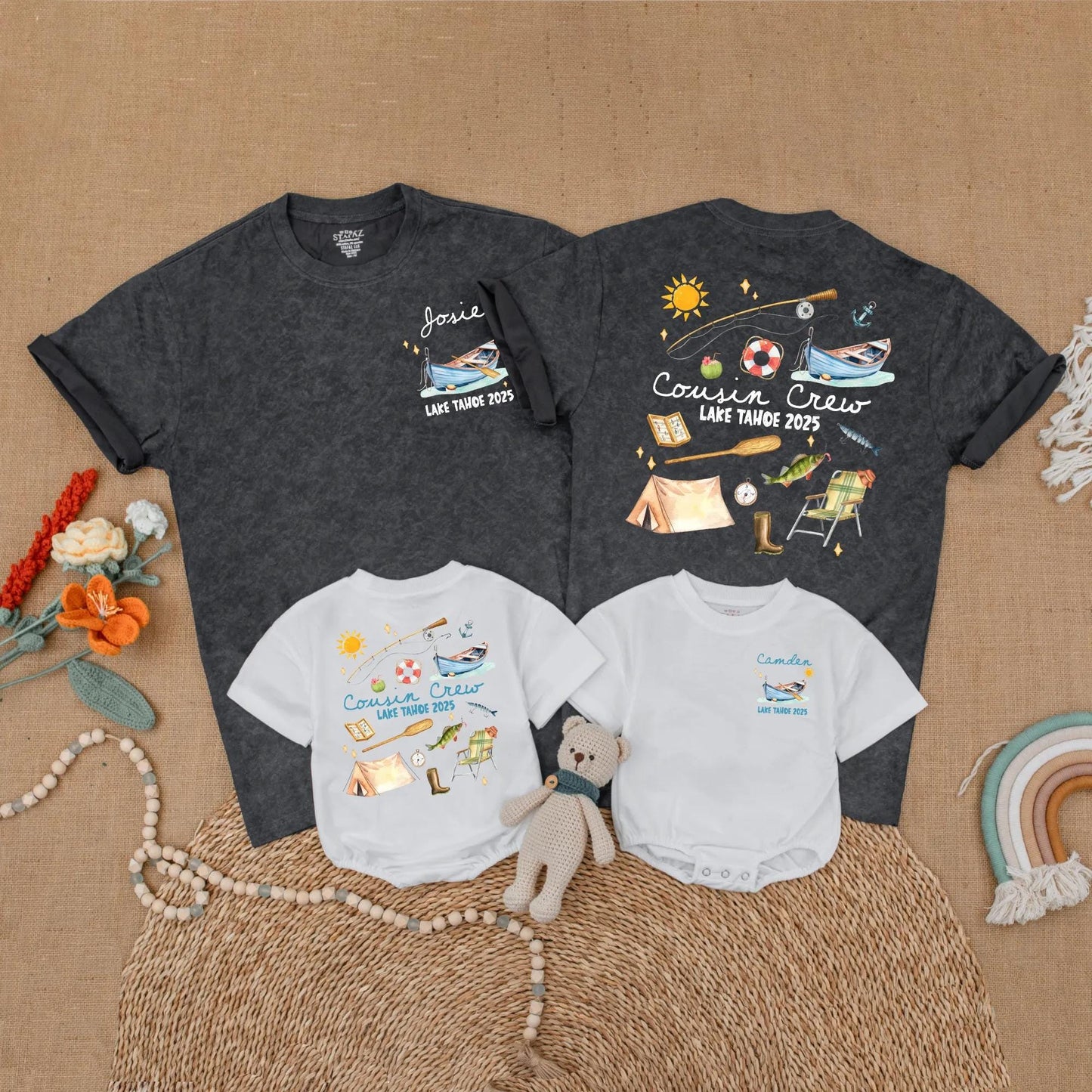 Custom Cousin Crew Lake Trip Matching Shirts Summer Vacation 2025 Family Camping Group Outfits Gift