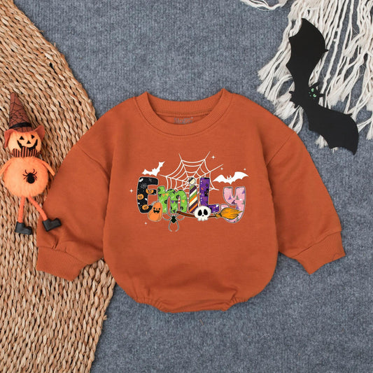 Personalized Spooky Boo Baby Romper My 1st Halloween Ghost Outfit Toddler Pumpkin Patch Gift