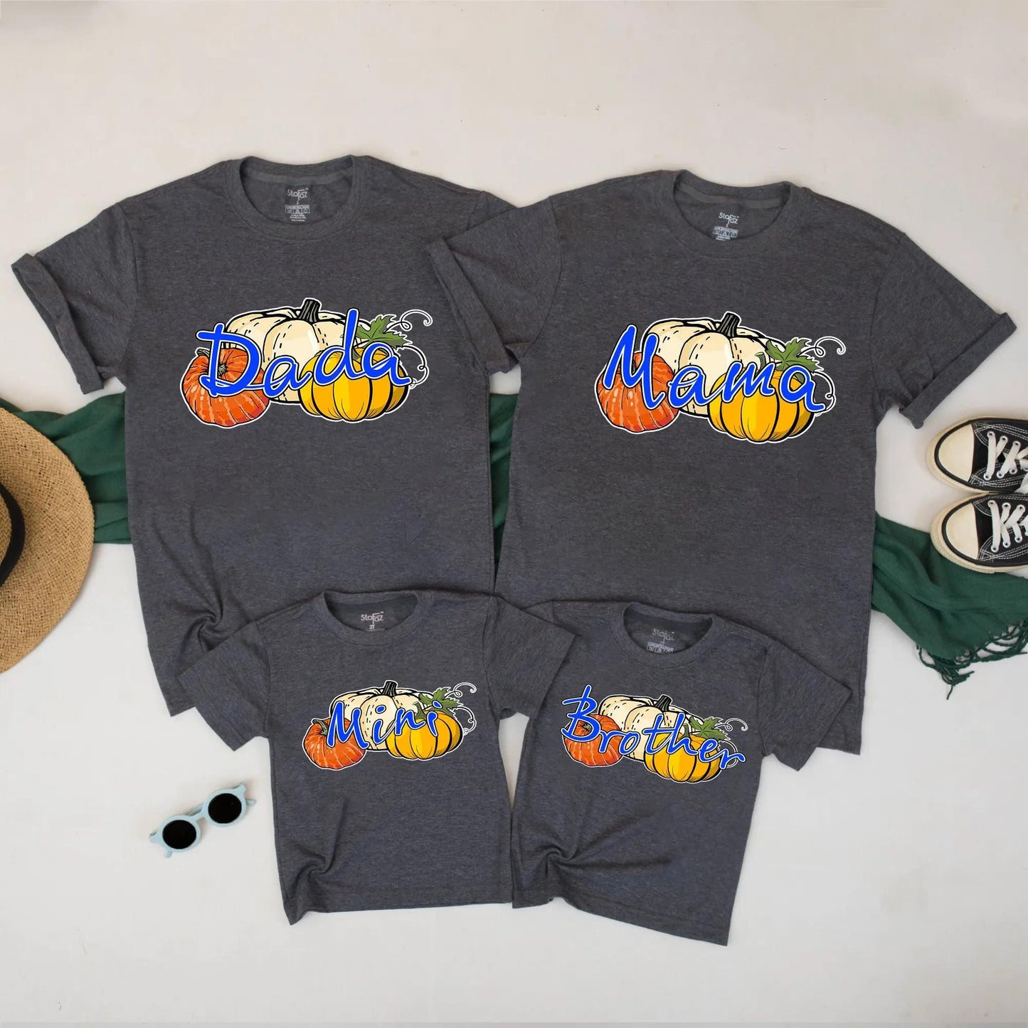 Cute Pumpkin Family Matching Shirts Mama Dada Mini Brother Fall Halloween Outfits