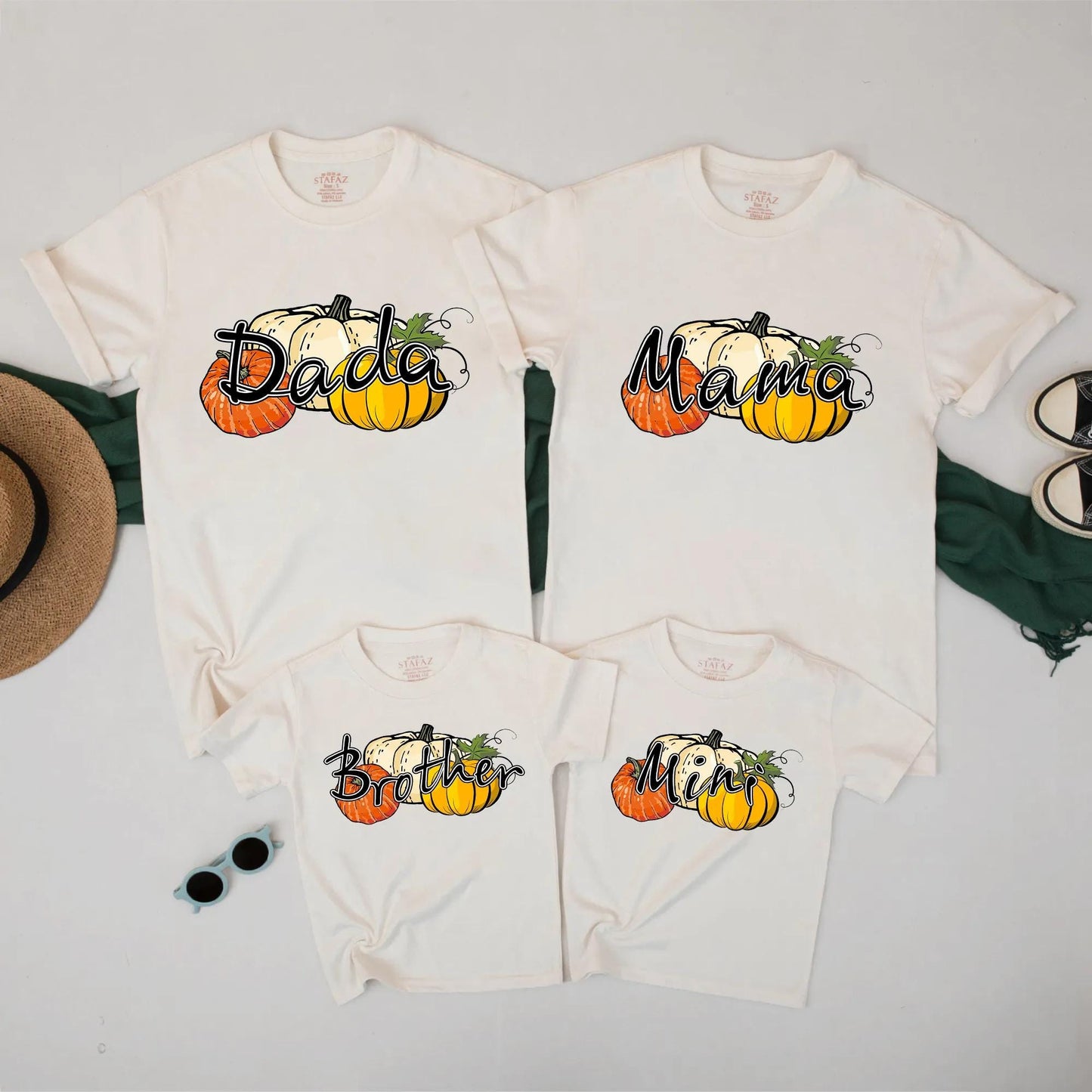Cute Pumpkin Family Matching Shirts Mama Dada Mini Brother Fall Halloween Outfits