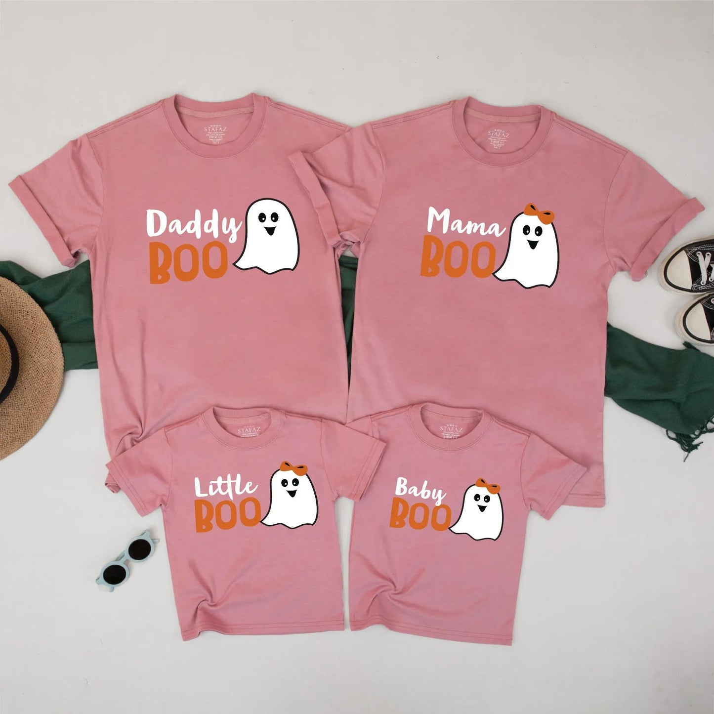 Boo Family Halloween Matching Shirts Daddy Mama Little Baby Cute Ghost Outfit Spooky Fall Fun