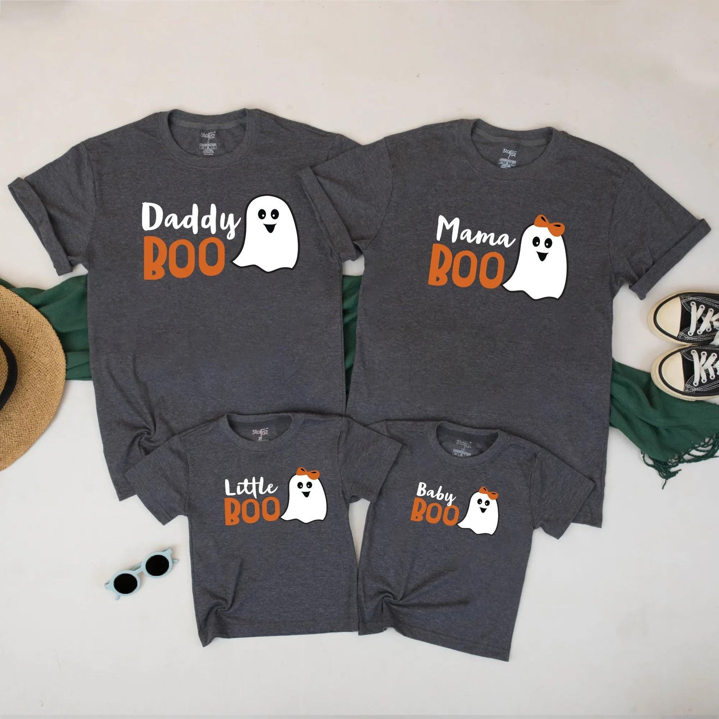 Boo Family Halloween Matching Shirts Daddy Mama Little Baby Cute Ghost Outfit Spooky Fall Fun