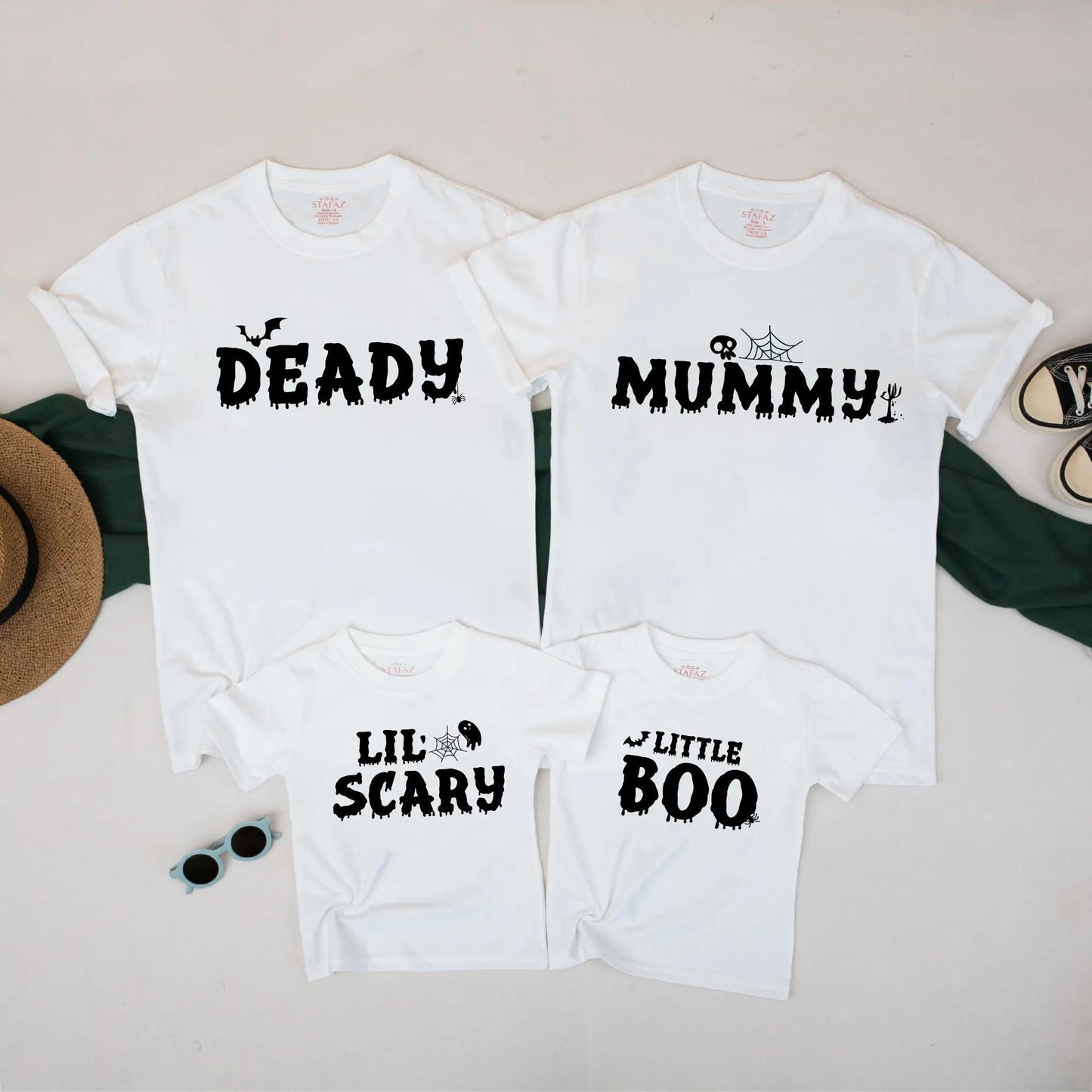 Matching Family Halloween Shirts: Spooky Cute Mummy, Ghost, & Deady Tees for a Fun Group Costume - Lil' Boo Graphic Outfits for Toddler & Baby (Cotton)