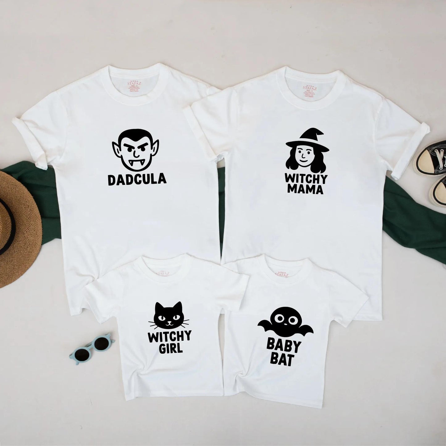 Dadcula Mummy Witchy Girl Baby Bat Matching Halloween Shirts Spooky Family TShirt Cute Fall Outfit Idea