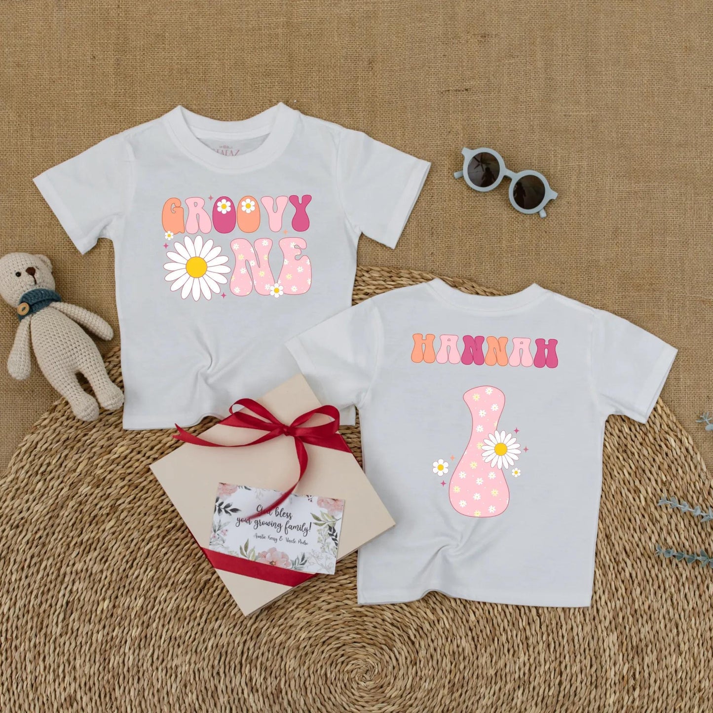 Groovy One Birthday Baby Romper, Boho Daisy First Birthday Outfit for Girl, Retro 70s Style, Pink Orange Purple, One Year Old Gift