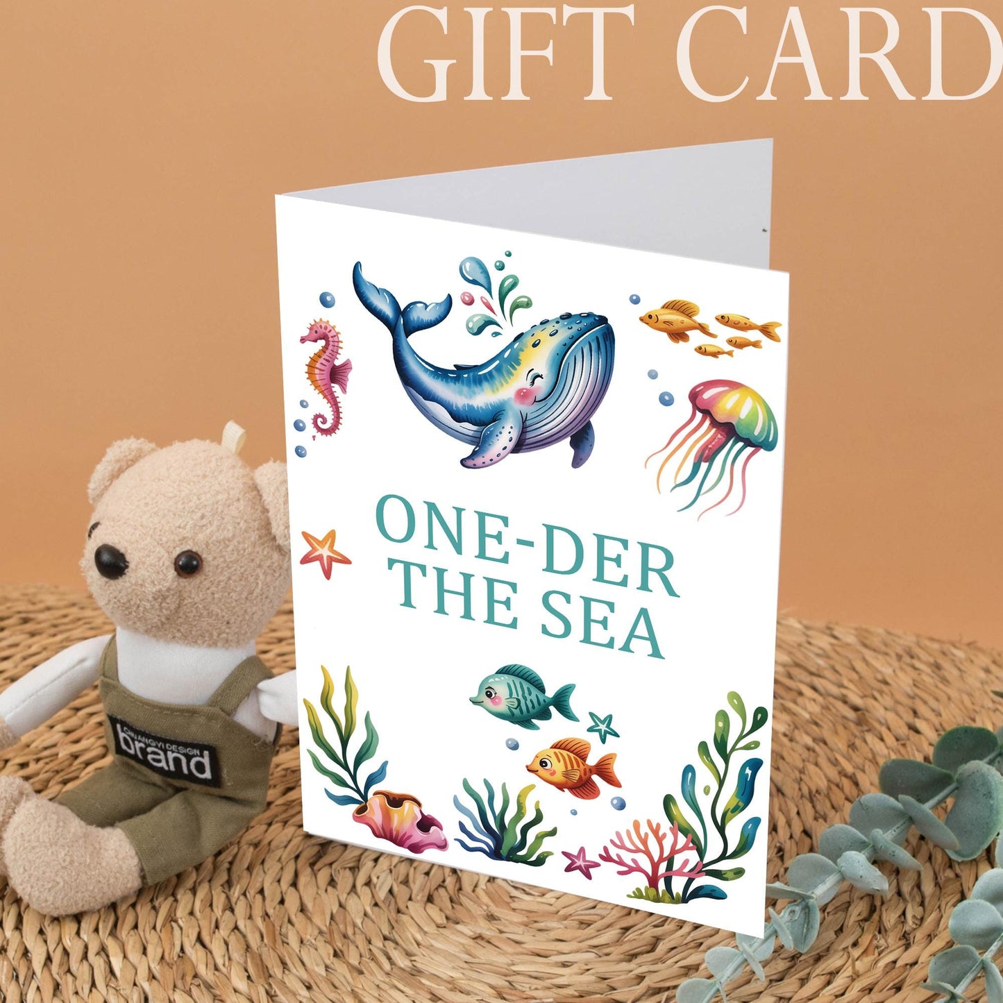 Personalized One-Der the Sea Boy First Birthday Shirt with Cartoon Whale & Colorful Ocean Animals Design Soft Cotton Baby Outfit Playful