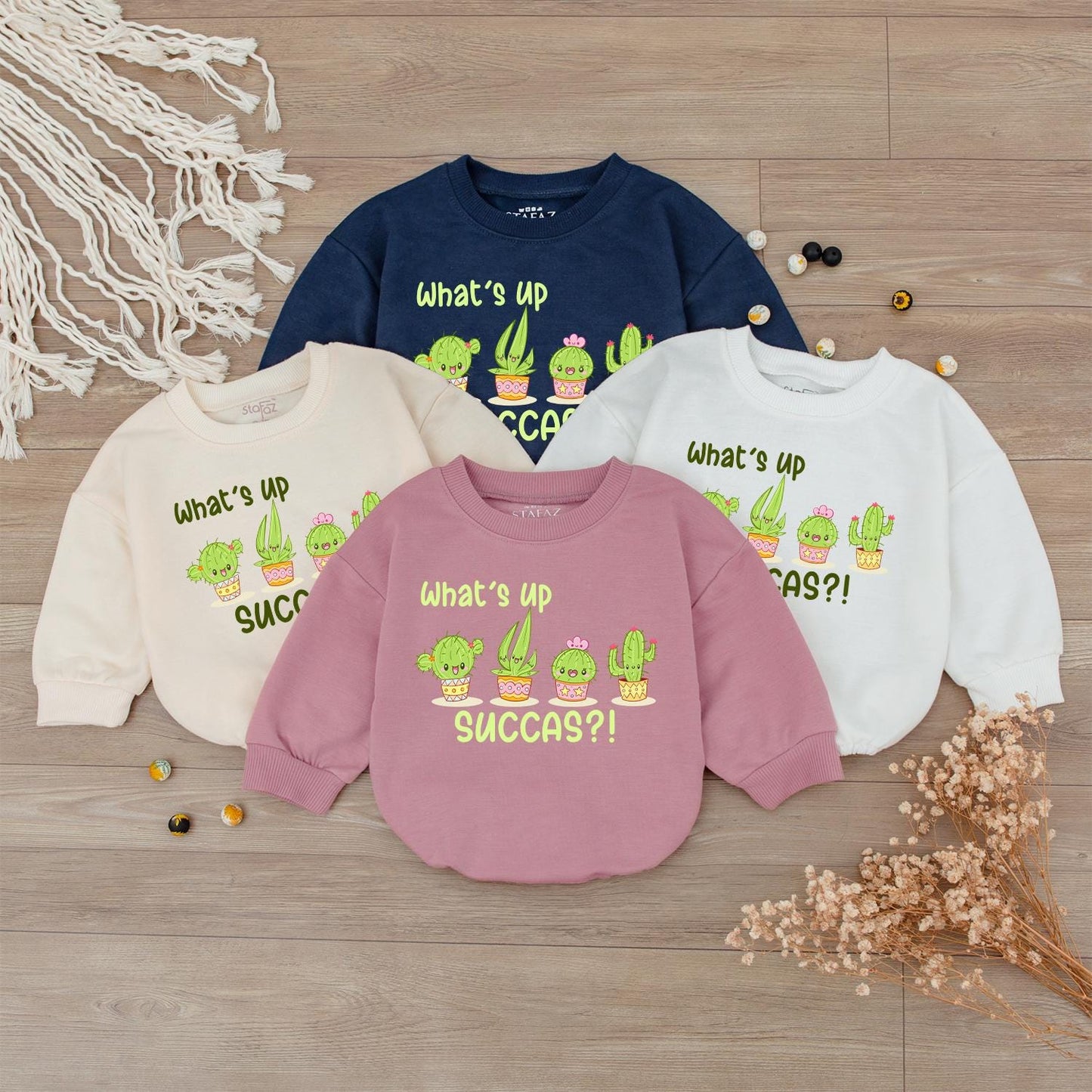 What's Up Succas Baby Outfit, Funny Cactus Romper, Unique Baby Shower Gift, Playful Infant Bodysuit, Green Yellow, Cute First Birthday Present