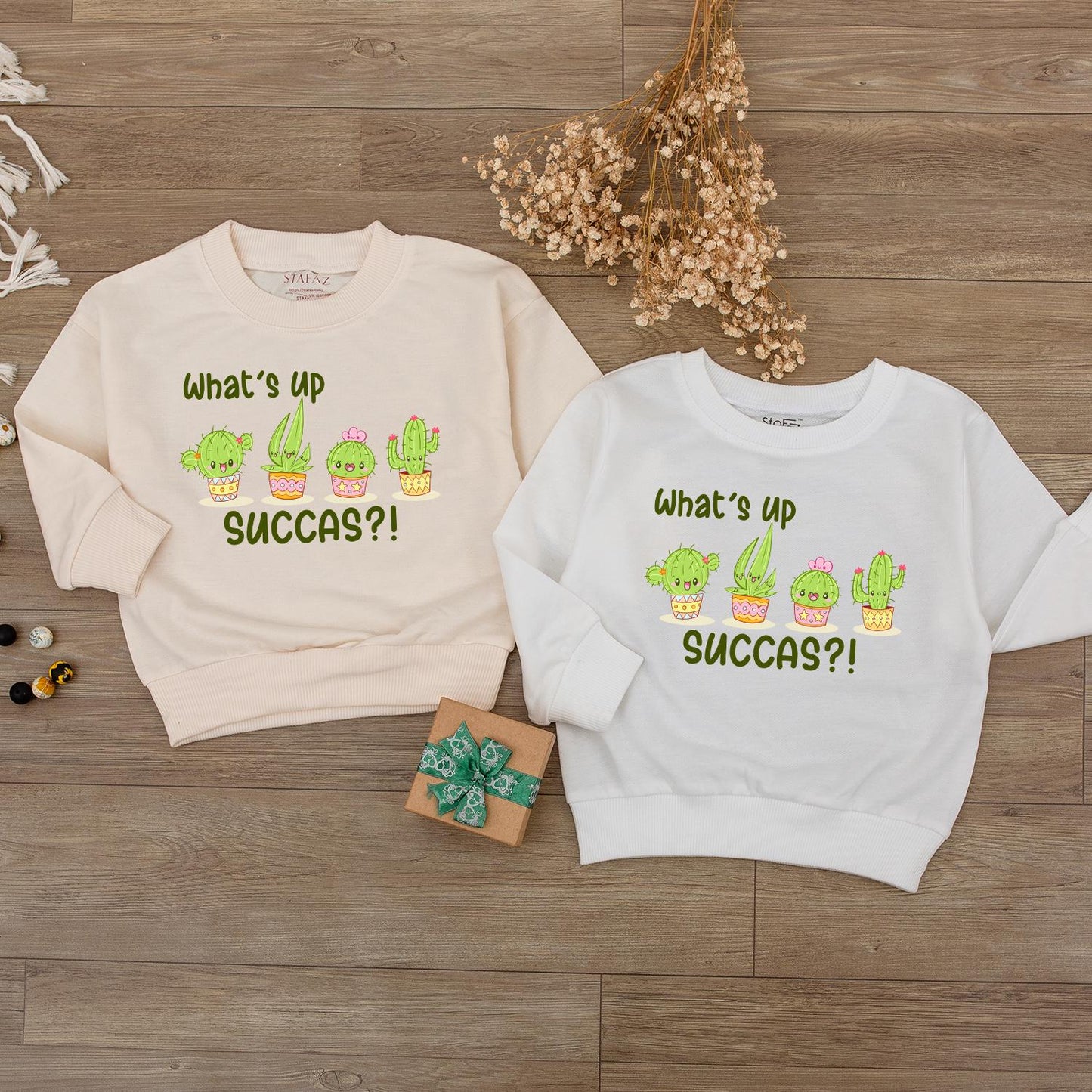What's Up Succas Baby Outfit, Funny Cactus Romper, Unique Baby Shower Gift, Playful Infant Bodysuit, Green Yellow, Cute First Birthday Present