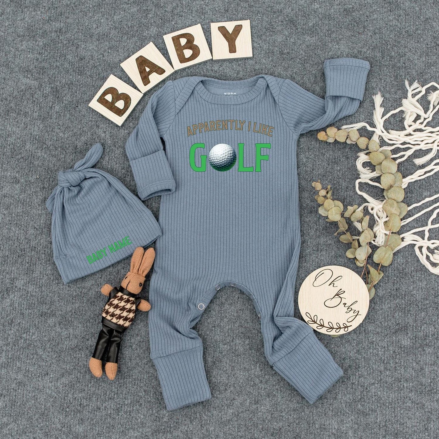 Apparently I Like Golf Baby Bodysuit Funny Newborn Outfit Golf Gift Personalized Coming Home Clothes