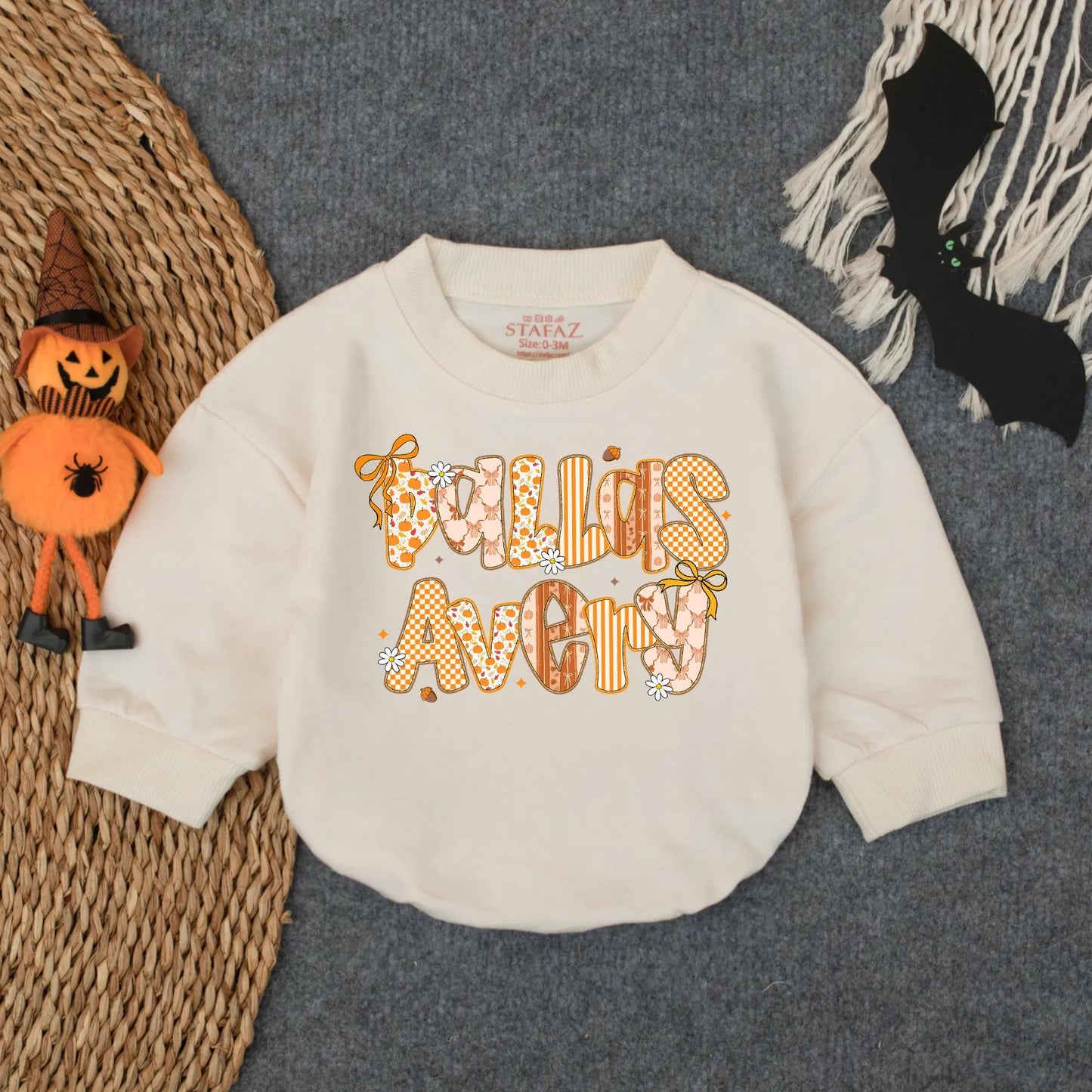 Fall Is Avery Pumpkin Patch Romper Baby Girl, Thanksgiving Outfit, Custom Infant Autumn Clothes, First Thanksgiving Baby Gift (136 chars)