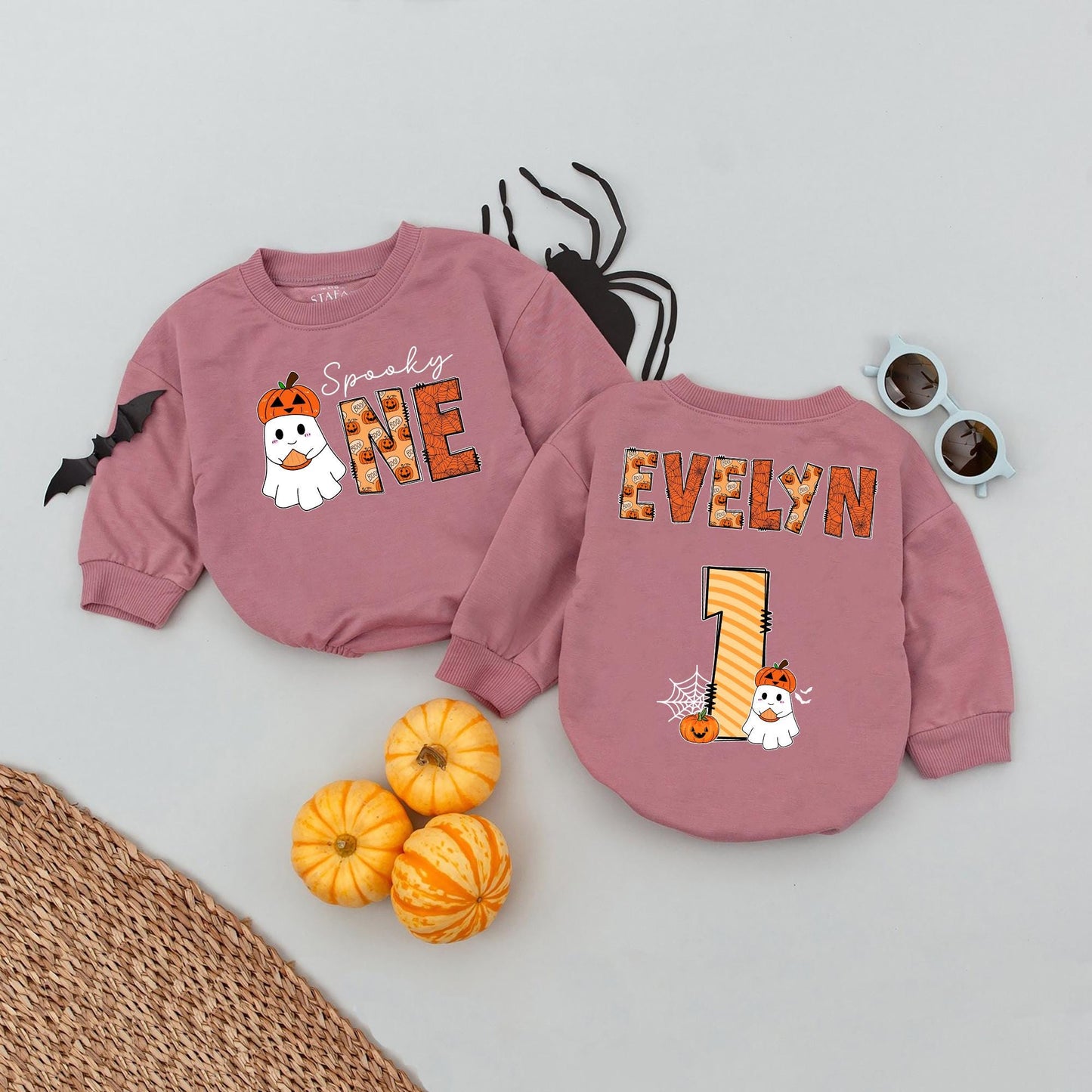 Custom Name Spooky One Baby Romper, My First Halloween Outfit, One Spooky Dude Romper, Soft Cotton Boo Outfit, Baby Shower Gift, Spooky Season Clothes