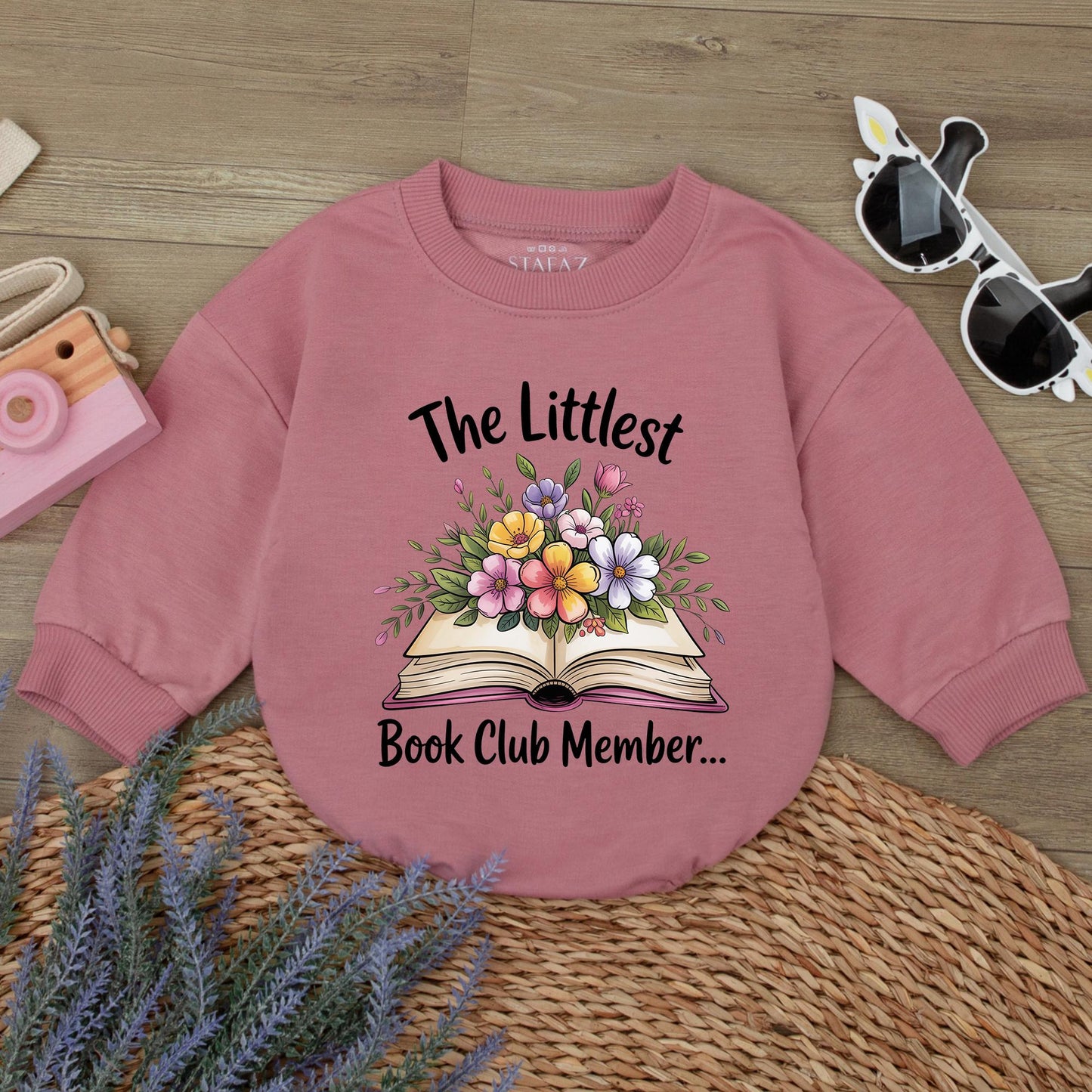 The Littlest Book Club Member Baby Romper Sweet Floral Bodysuit Book Lover Outfit Newborn Baby Shower Gift Cute Toddler Clothes