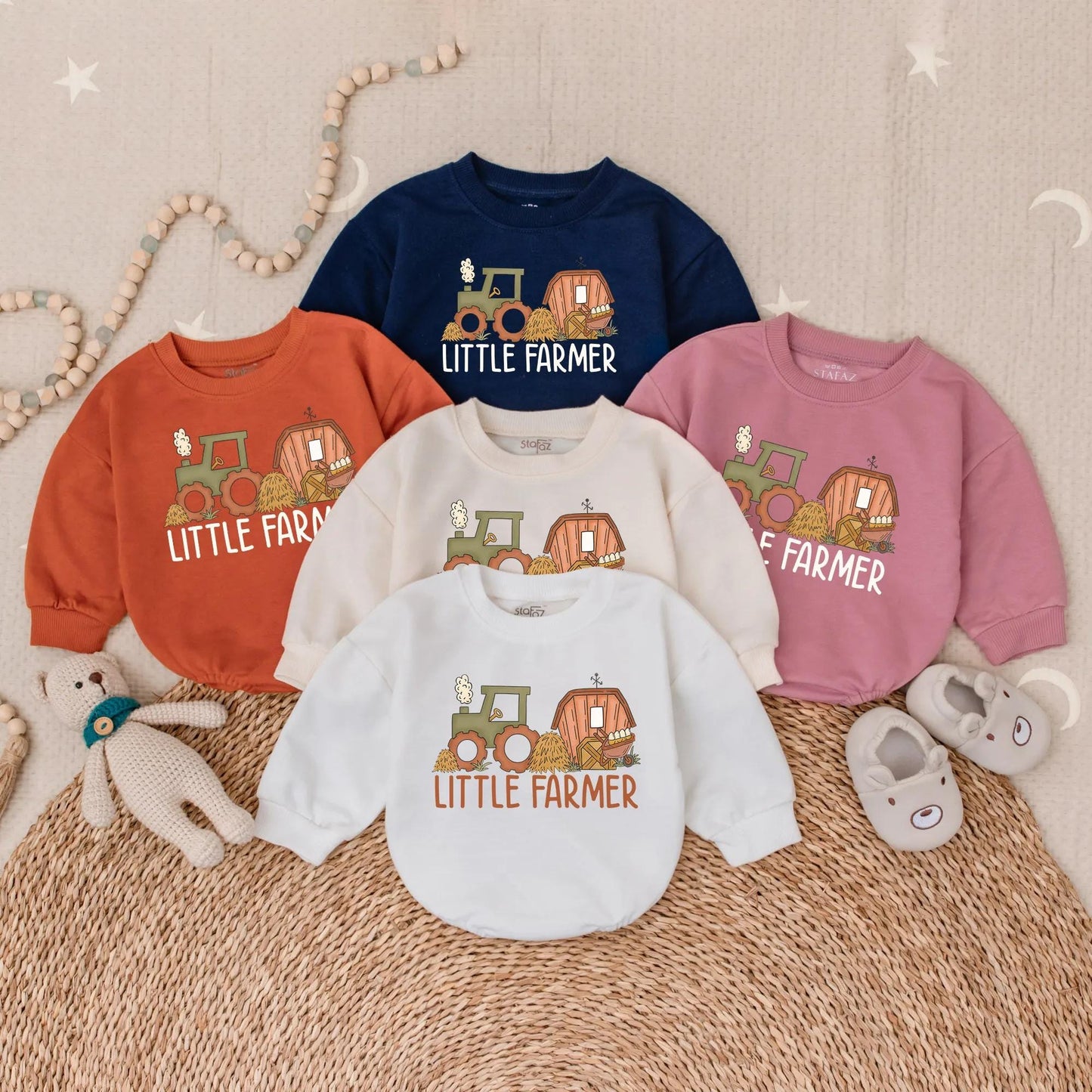 Little Farmer Boy Bubble Romper Cute Farm Baby Outfit for Boys Toddler Tractor Lover Coming Home Bodysuit Sweet Baby Shower Gift Idea