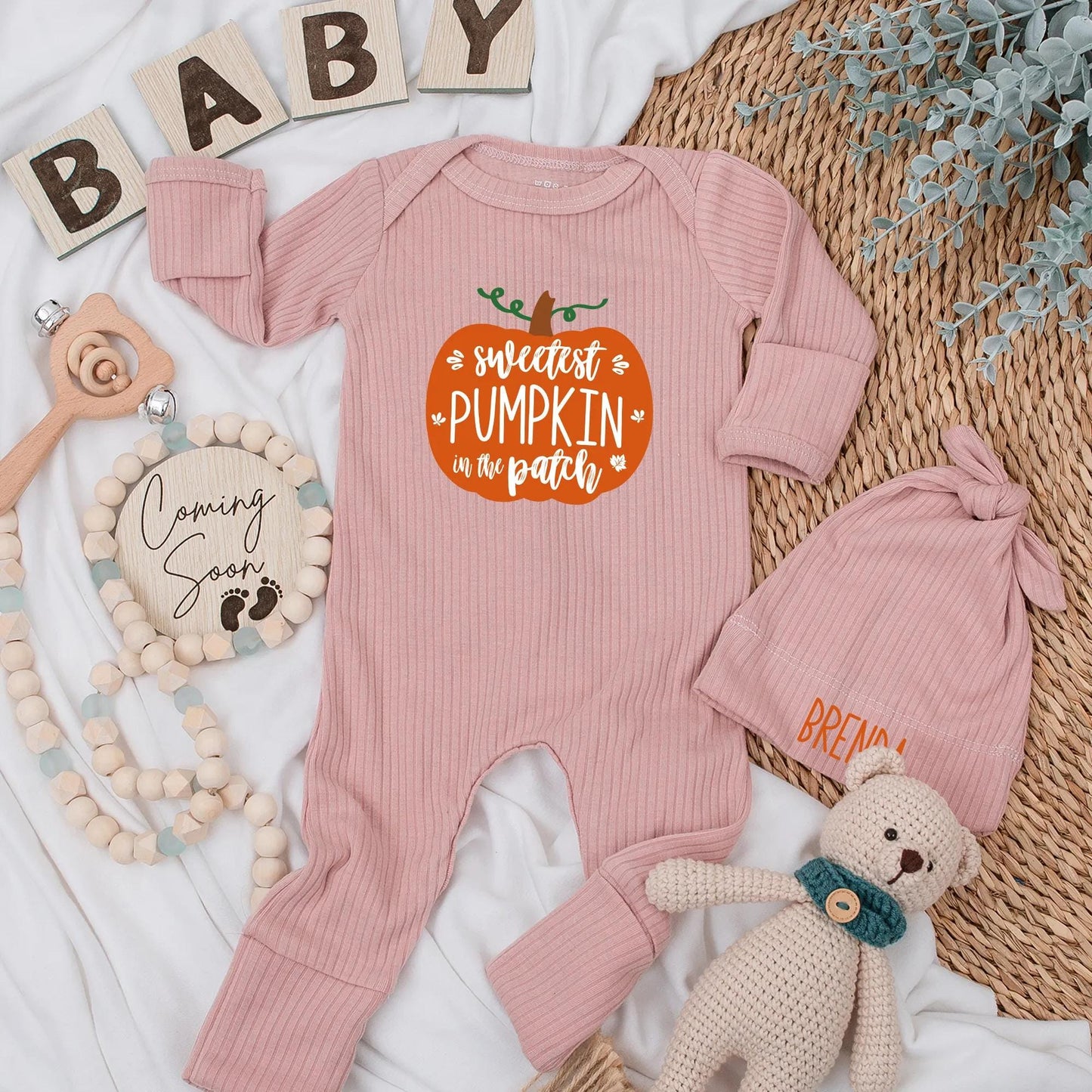 Sweetest Pumpkin in the Patch Baby Bodysuit Custom Newborn Romper Fall Thanksgiving Outfit Cute Autumn Baby Shower Gift for First Holiday