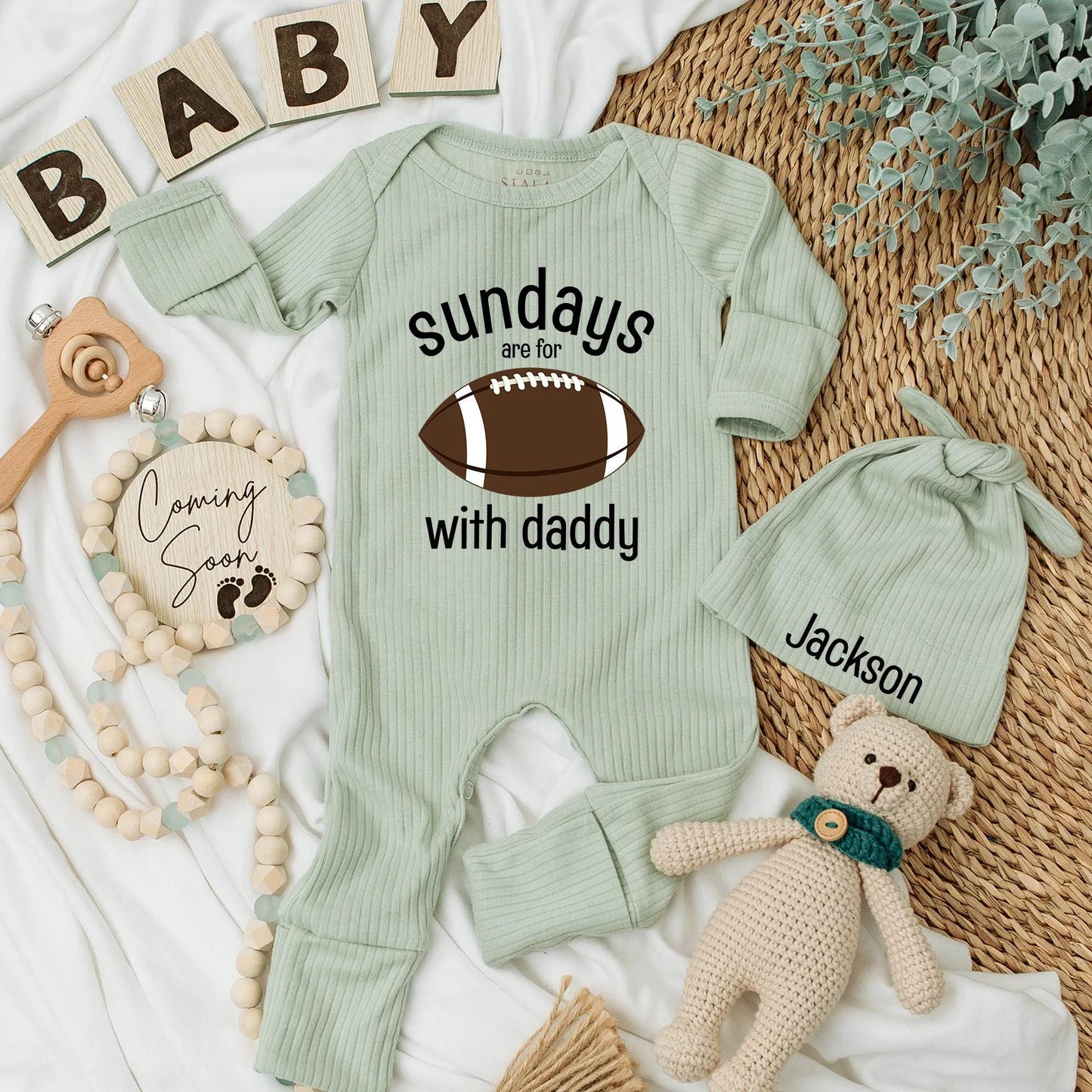 Sundays are for Football with Daddy Baby Bodysuit Cute Game Day Newborn Boy Outfit Soft Cotton Comfortable Shower Gift