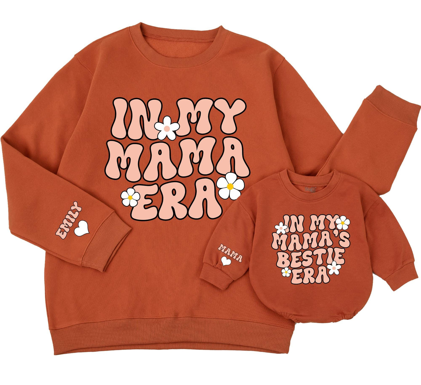 In My Mama Era Bestie Daisy Sweatshirt Mommy and Me Retro Matching Mother Daughter Outfits