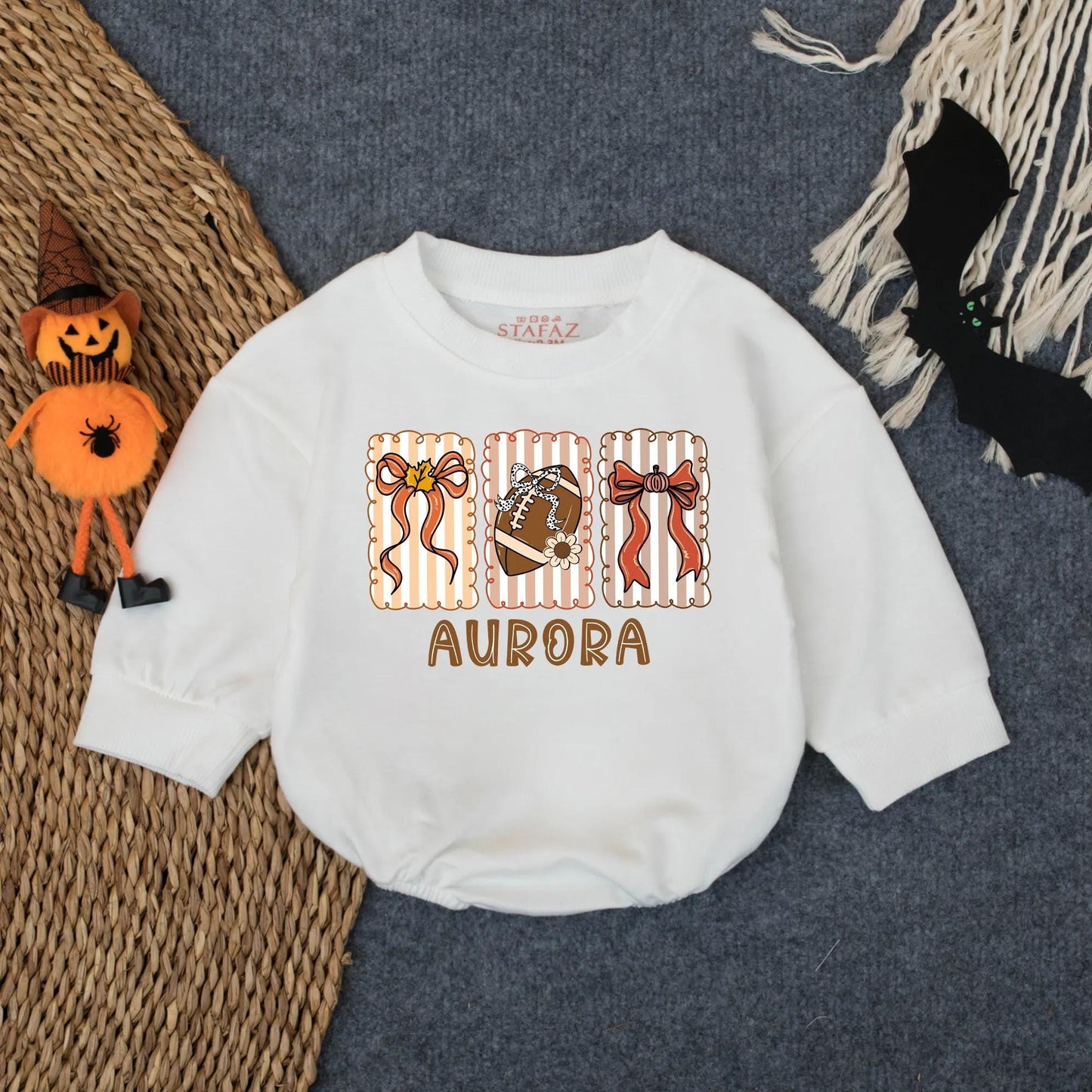 Touchdown Season Bubble Romper Cute Football Baby Outfit Oversized Game Day Bodysuit Funny Baby Clothes Cozy Sport Toddler Gift