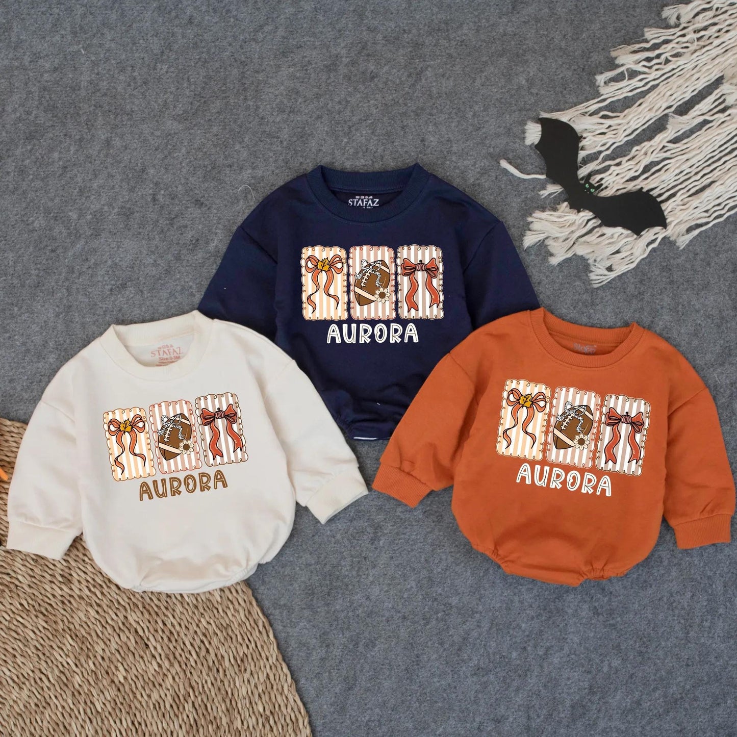Touchdown Season Bubble Romper Cute Football Baby Outfit Oversized Game Day Bodysuit Funny Baby Clothes Cozy Sport Toddler Gift