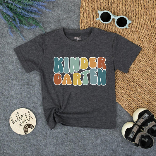 Groovy Kindergarten Shirt Retro First Day Outfit Back to School Tee Colorful Letters Toddler Girl Pre-K 1st Grade Clothes Comfortable Cotton Cute 139 chars