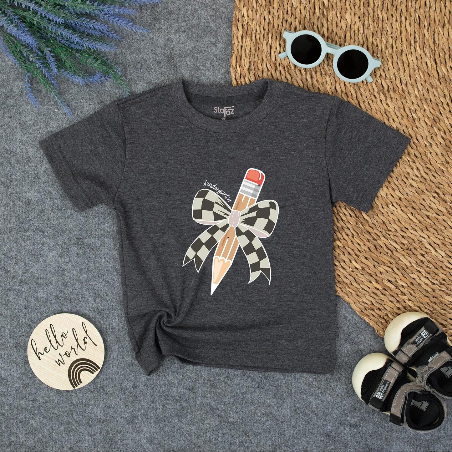 Kindergarten Girl Retro Pencil First Day Outfit Toddler Custom School Shirt Gift Back to School Tee