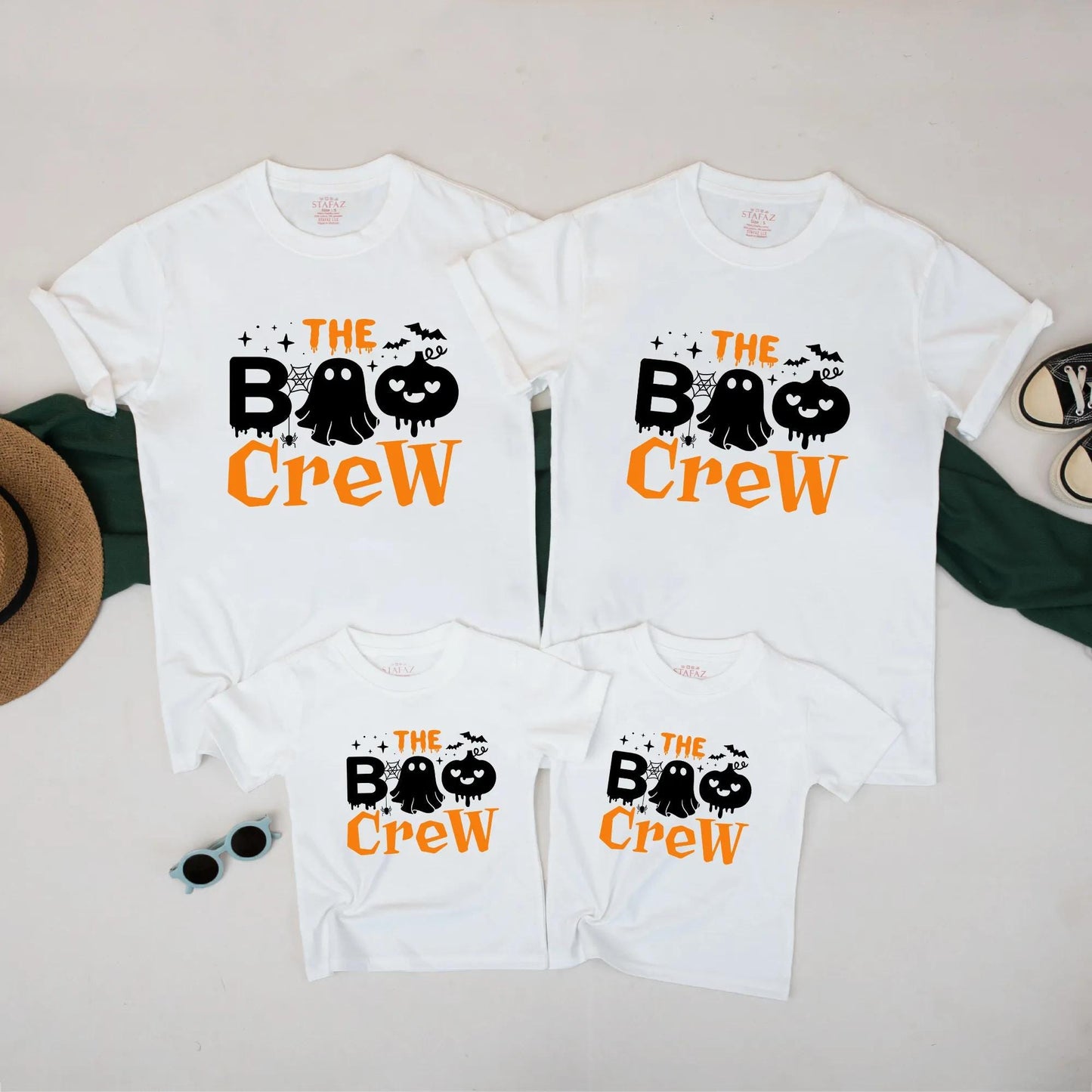 The Boo Crew Halloween Family Matching Shirts Cute Ghost Pumpkin Spooky Outfit Custom Fall Tees for Kids and Parents