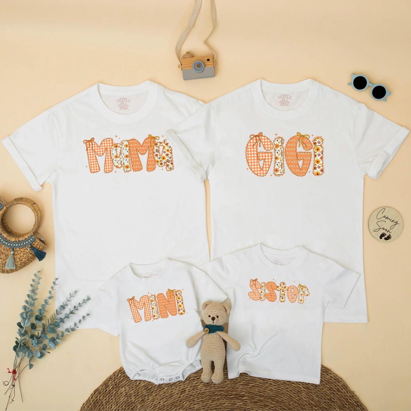 Fall Mama and Mini Matching Outfit, Autumn Thanksgiving Shirts, Floral Gingham Family Tees, Mommy and Me Clothes, Cute Bow Design, Gift for Mom 137 chars
