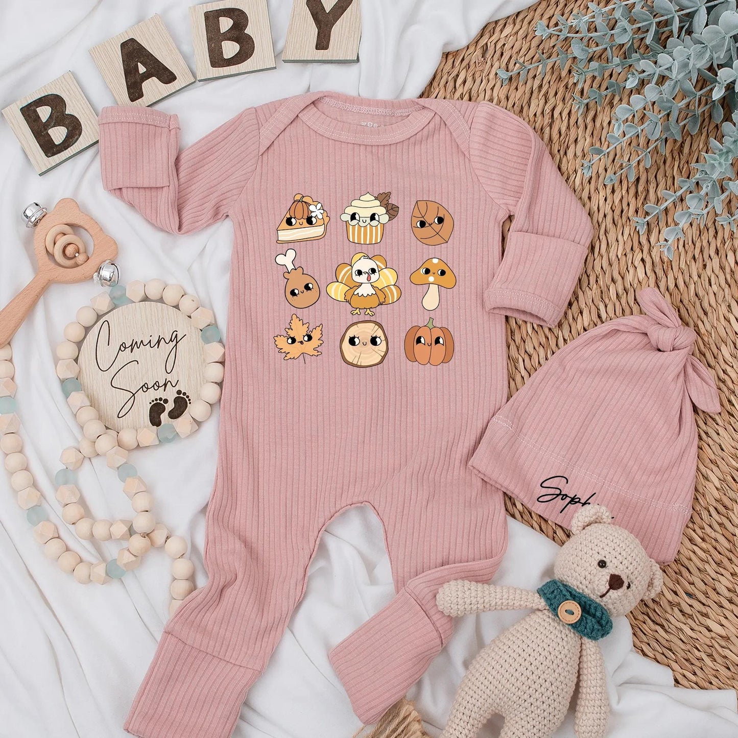 Retro Thanksgiving Baby Bodysuit Cute Pumpkin Pie Turkey First Thanksgiving Outfit Newborn Fall Clothes