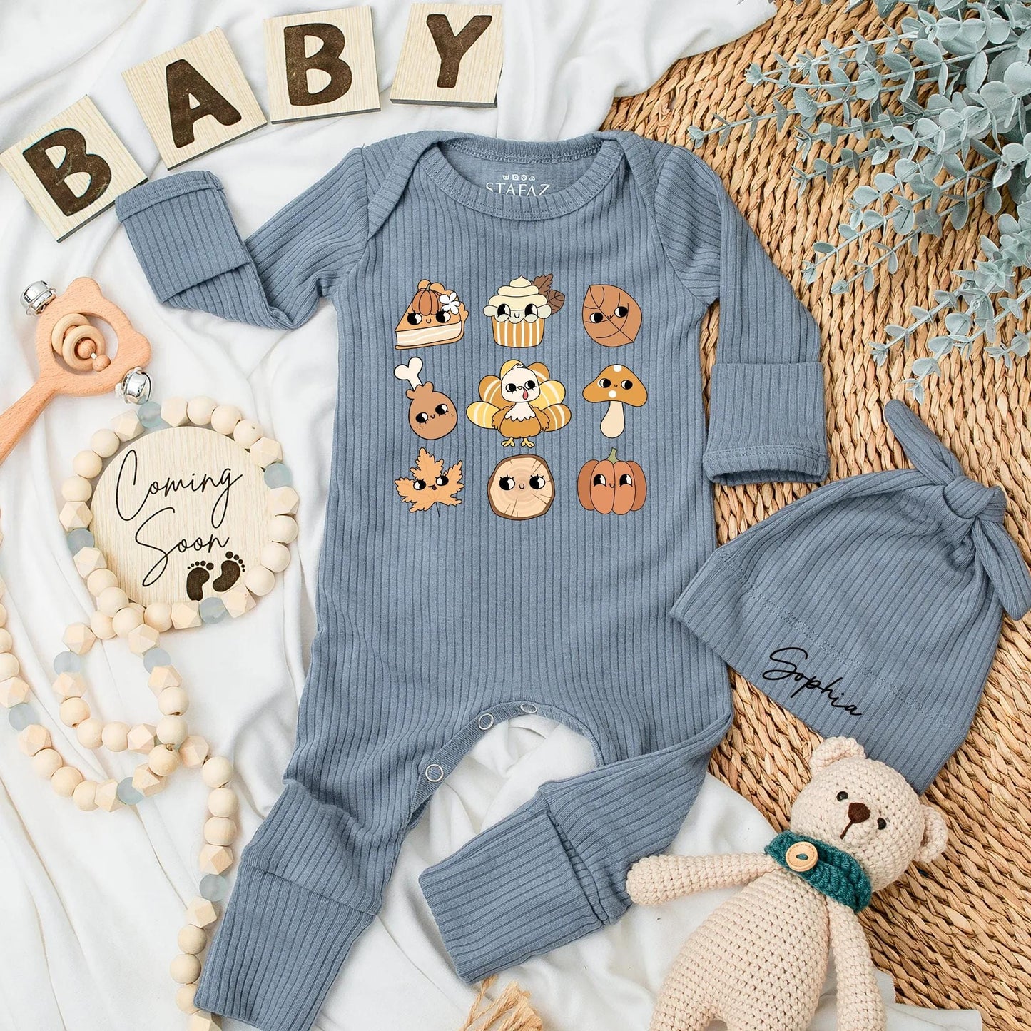 Retro Thanksgiving Baby Bodysuit Cute Pumpkin Pie Turkey First Thanksgiving Outfit Newborn Fall Clothes