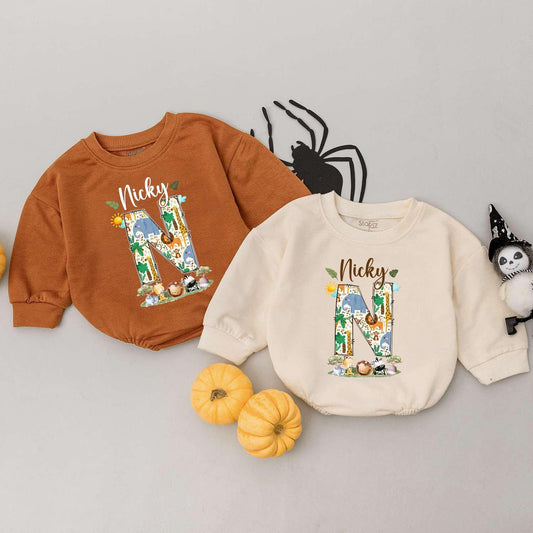 Custom Nicky Jungle Safari Baby Bodysuit & Sweatshirt with Adorable Animals