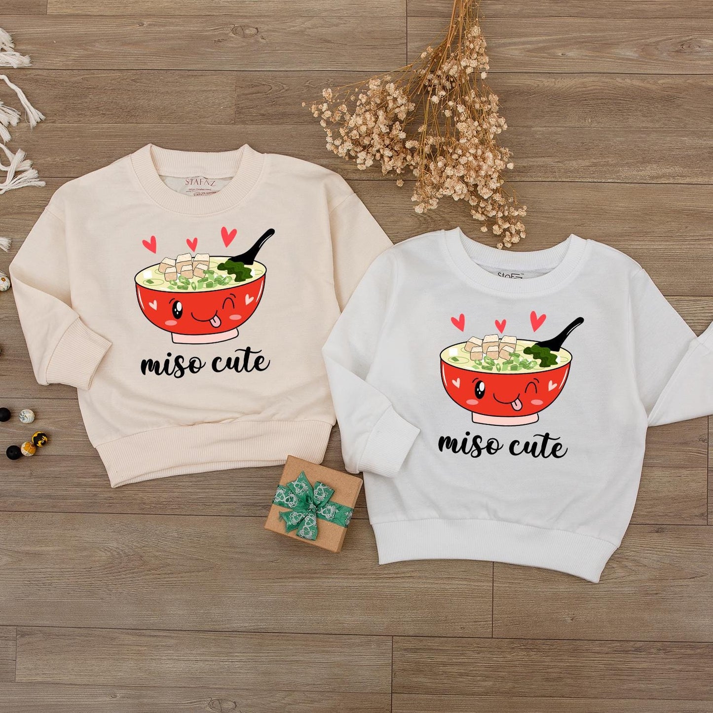 Miso Cute Baby Romper whimsical cartoon miso soup design newborn bubble bodysuit gender neutral clothes funny food pun