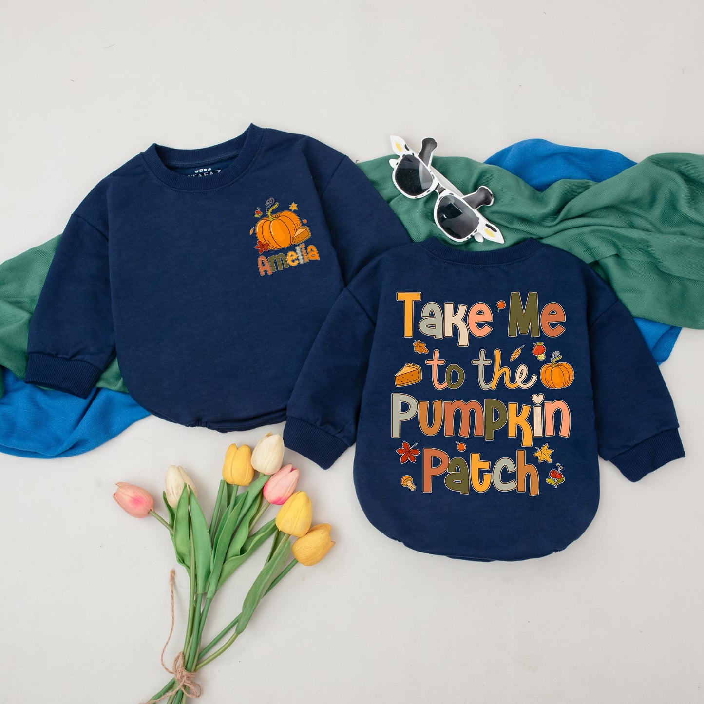 Take Me to the Pumpkin Patch Romper Amelia Fall Baby Girl Outfit Thanksgiving Gift Pumpkin Season Baby Shower Gift